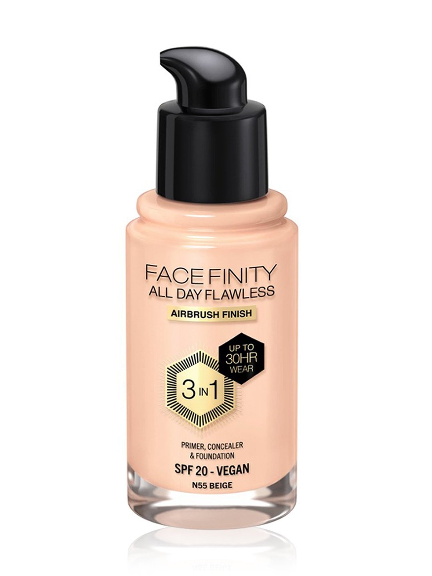 Max Factor Facefinity All Day Flawless 3 In 1 Foundation SPF 20 N55 Beige - 30 ml