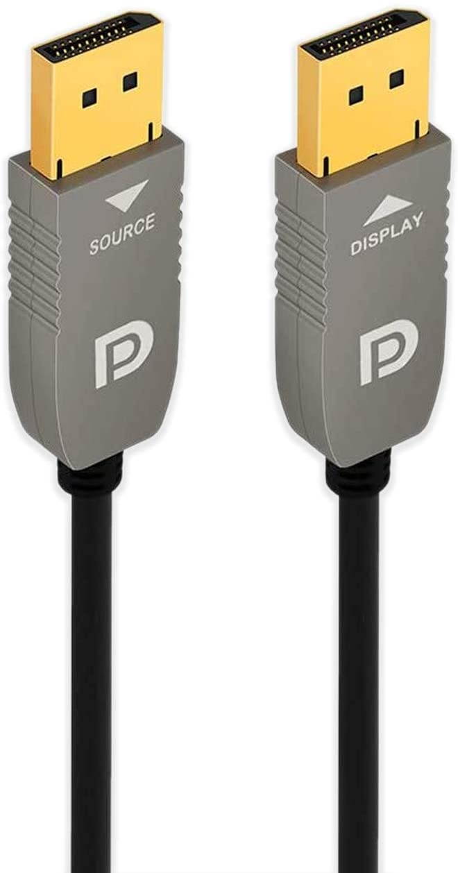 RUIPRO 4K Fiber DisplayPort Cable 33 feet Light High Speed Support 21.6 Gbps 4K at 60Hz DP1.2 Slim and Flexible with Optic Technology (10M)