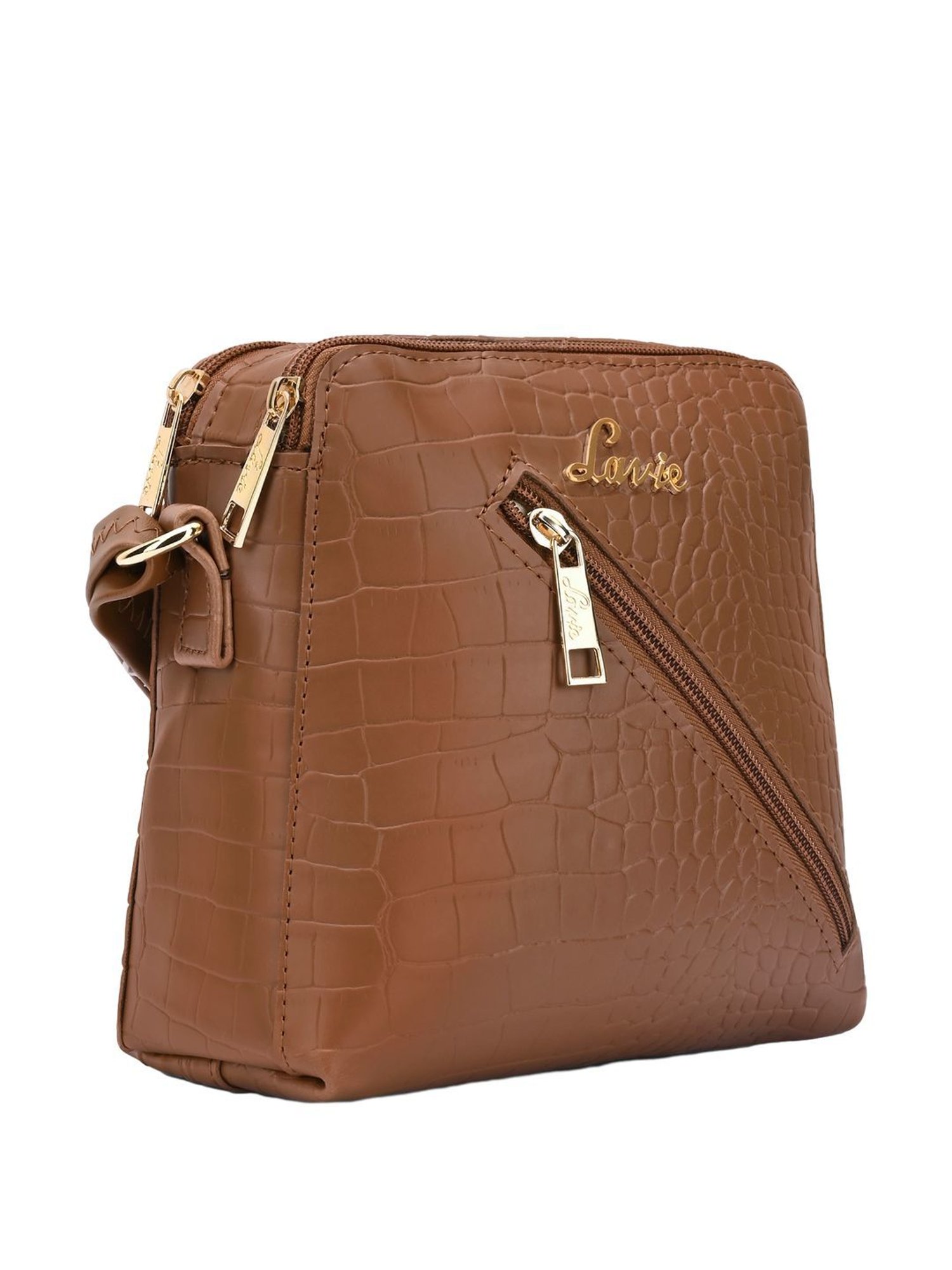 Lavie Tan Textured Small Sling Handbag