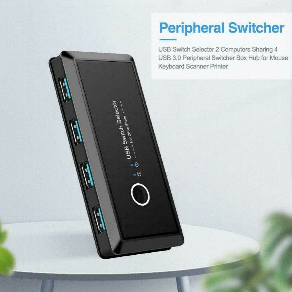 UKCOCO USB 3.0 Switch Selector 4 Port USB Sharing Switcher For PC Scanner Mouse Printer