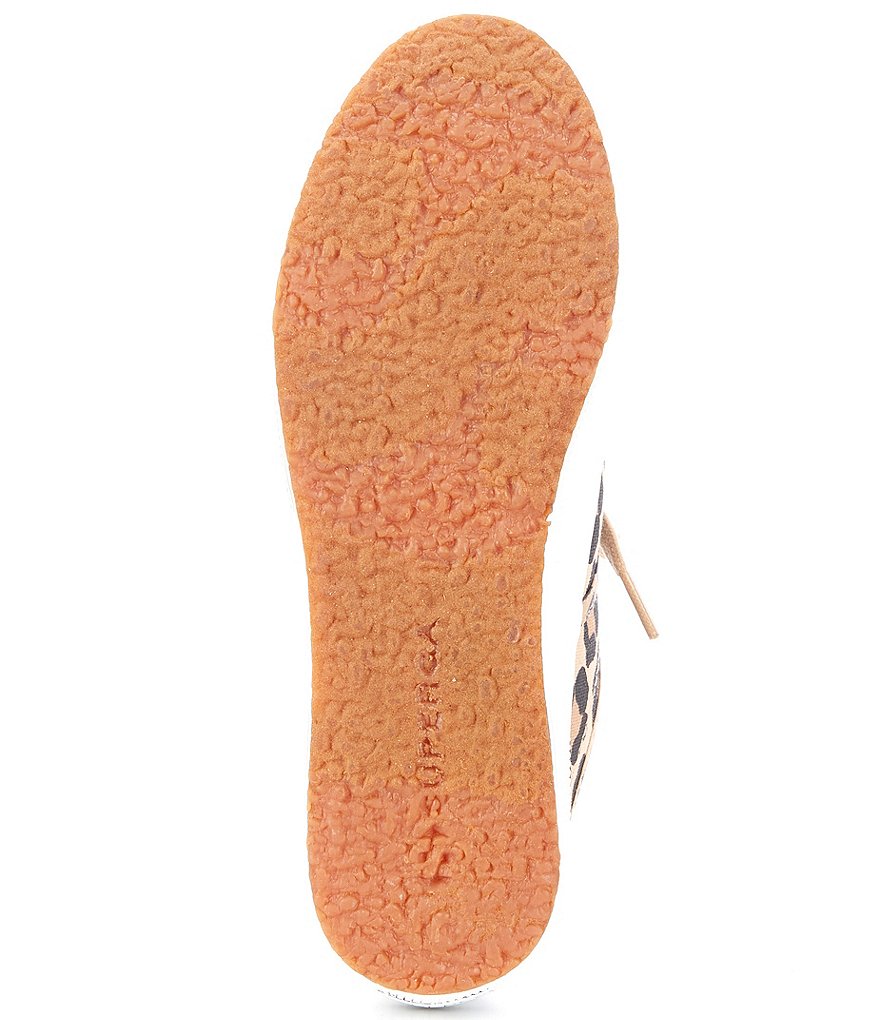 Superga 2402 Leopard Print Canvas Lace Front Sneaker Mules