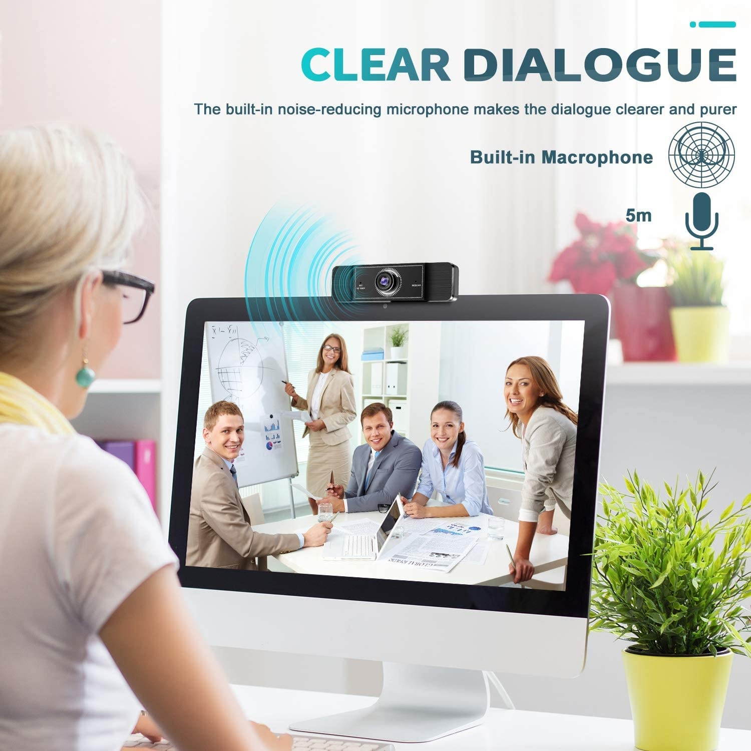 1080P Full HD Webcam for PC or Laptop Video Calling USB Web Cam with Microphone