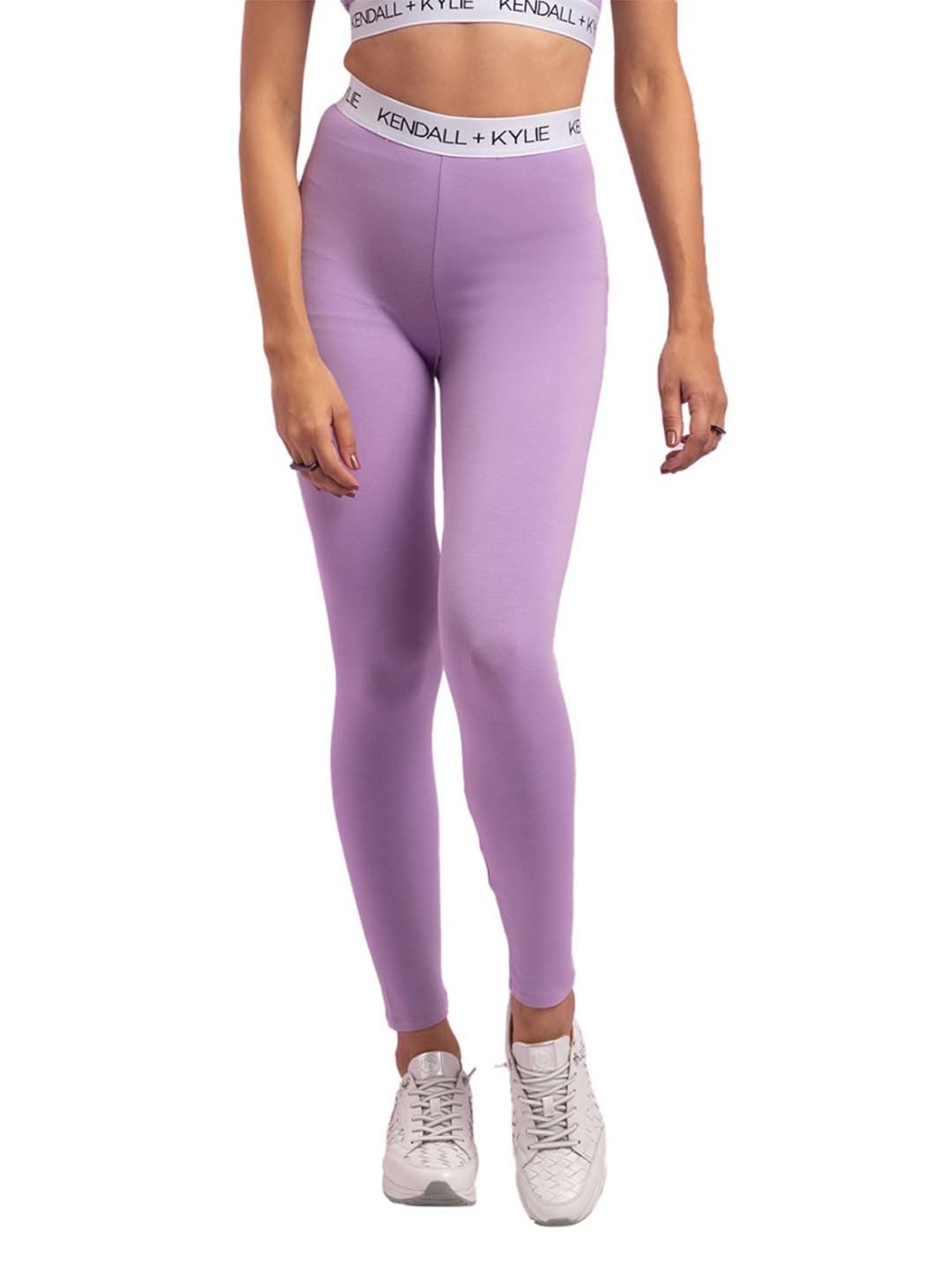 KENDALL + KYLIE Purple Cotton Sports Tights