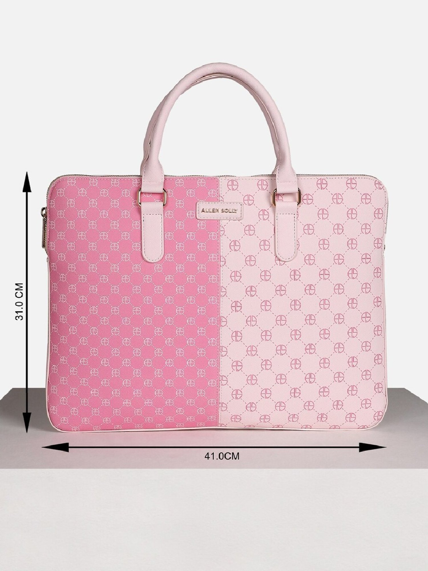 Allen Solly Pink PU Laptop Messenger Bag