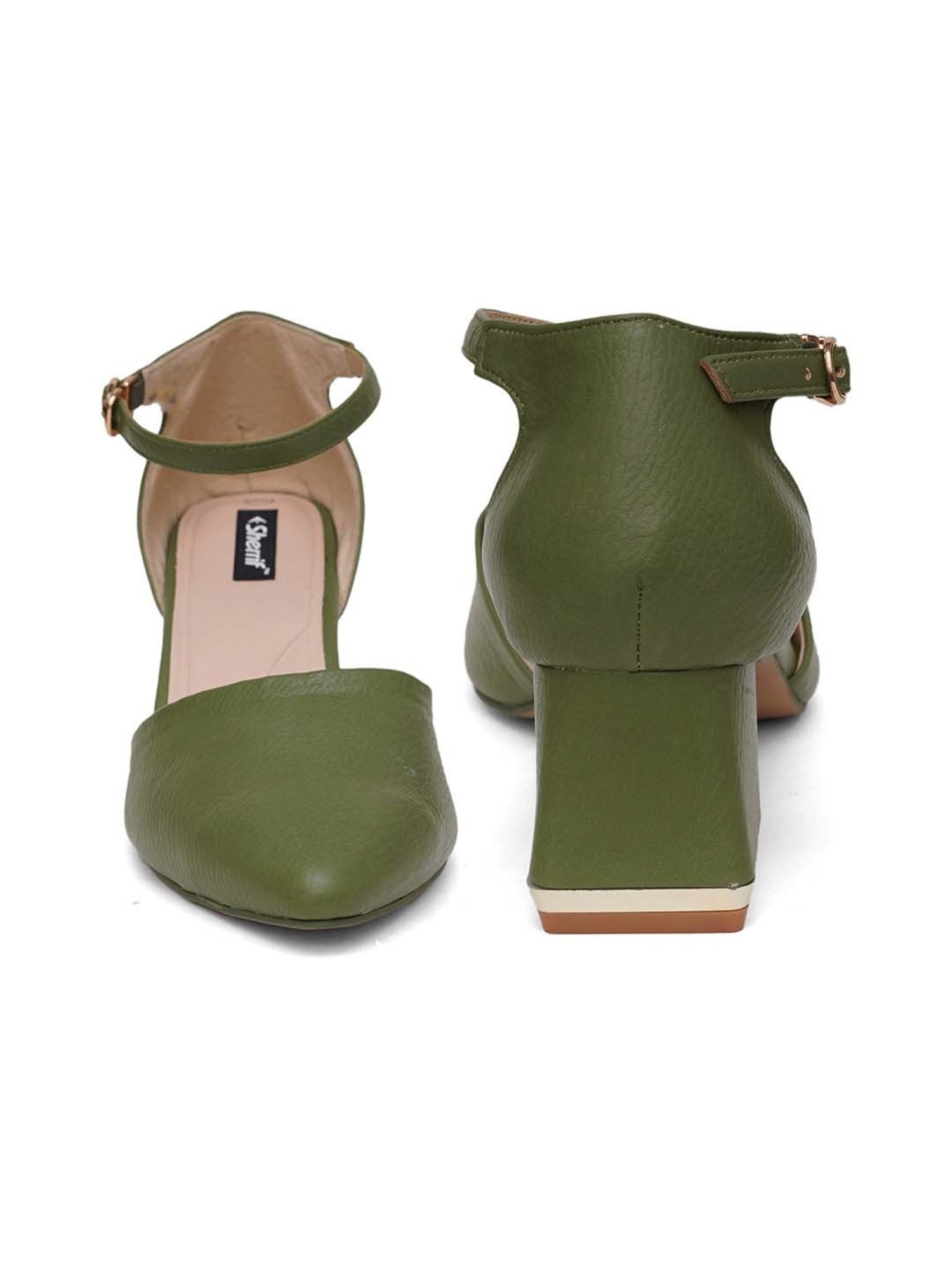 Sherrif Women's Green Ankle Strap Sandals