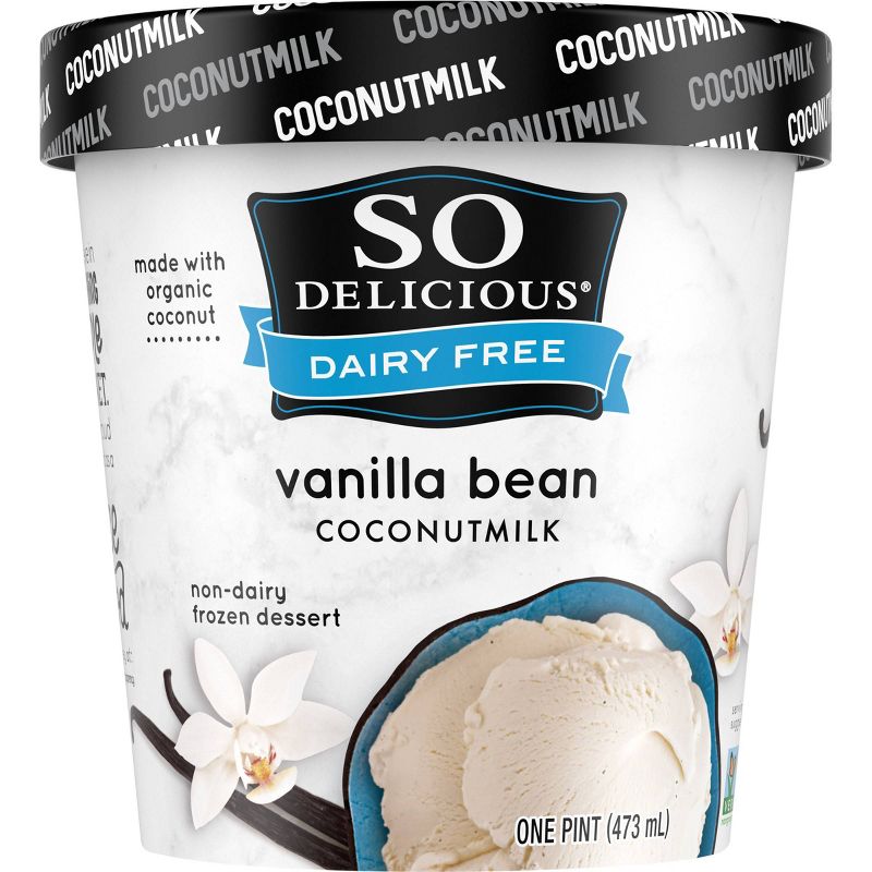 So Delicious Dairy Free Coconut Milk  Frozen Dessert Vanilla Bean - 16oz