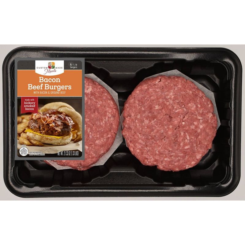 Uncured Bacon and Cheddar Beef Patties - Frozen - 2lbs - Good & Gather™