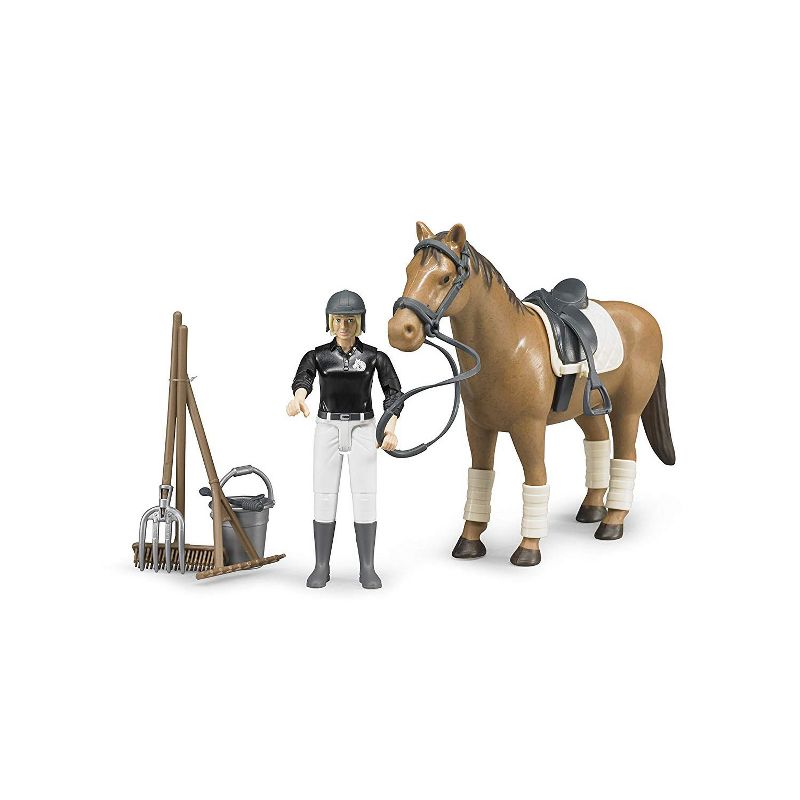 Bruder Horse, Woman and Riding Accessories
