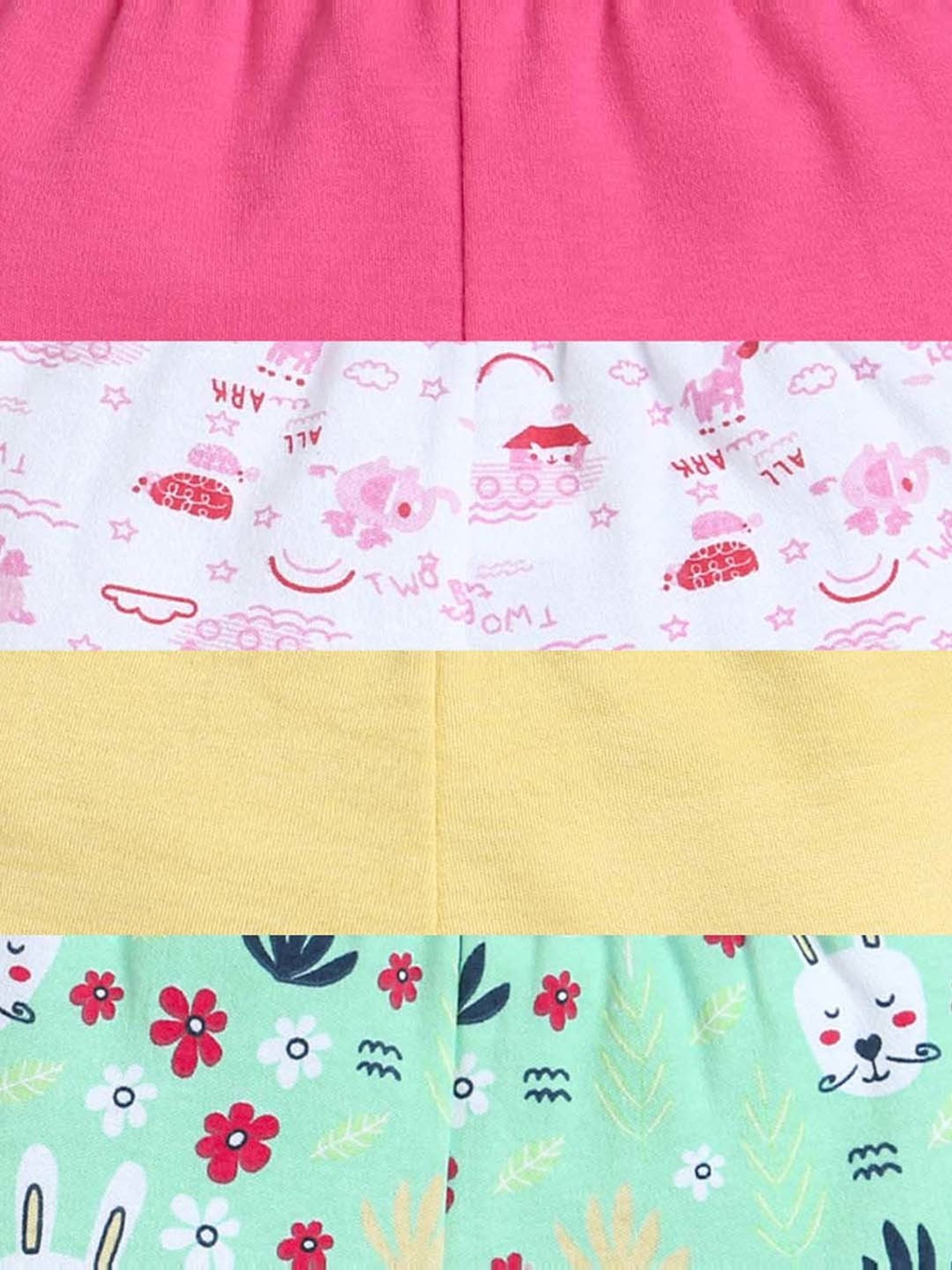 Bumzee Kids Multicolor Cotton Printed Shorts (Pack of 4)