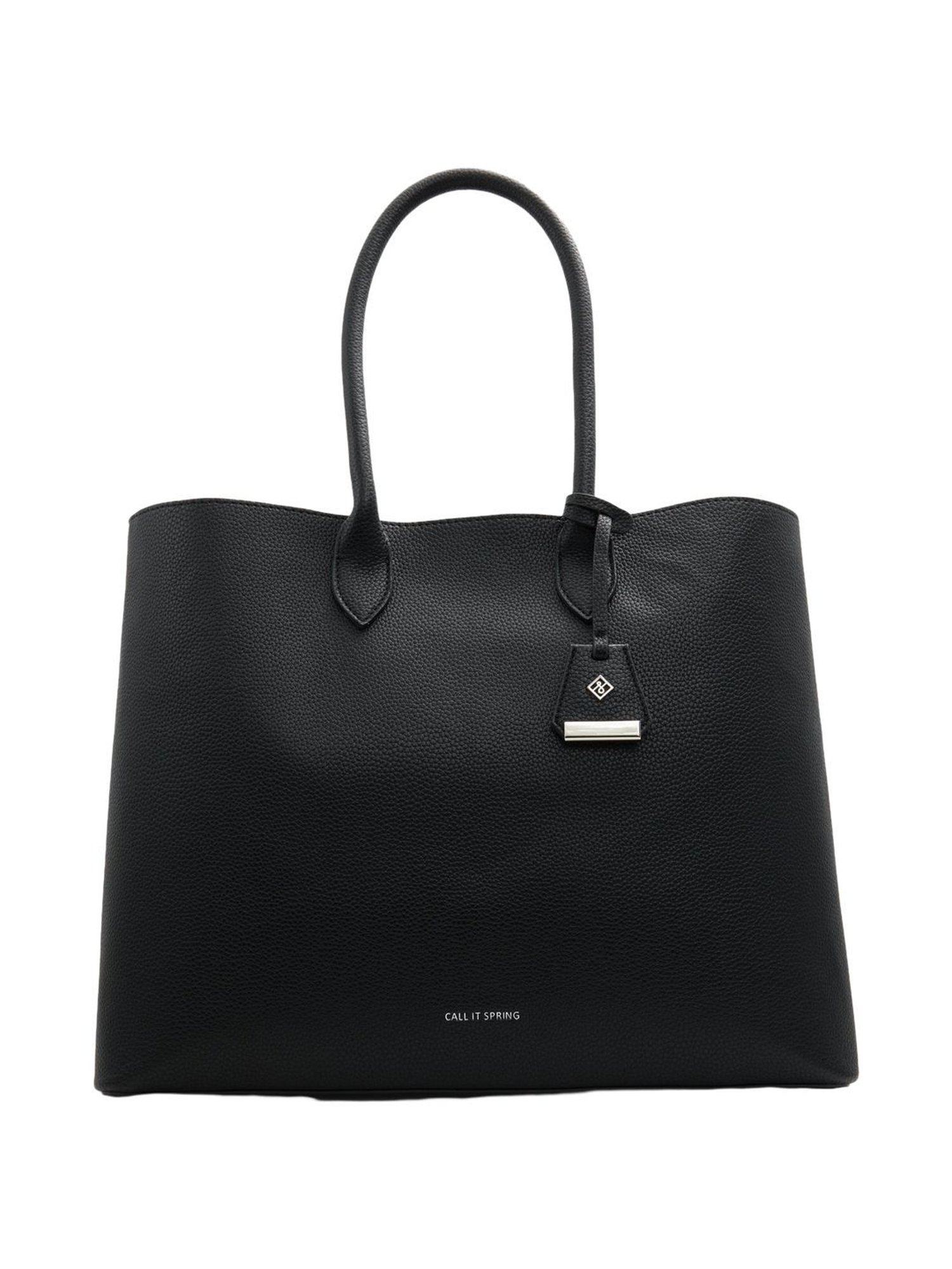Call It Spring Black Solid Large Tote Handbag
