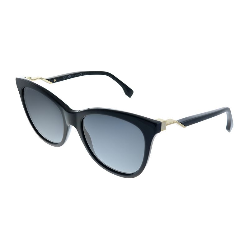 Fendi FF 0200 807 HD Womens Cat-Eye Sunglasses Black 55mm