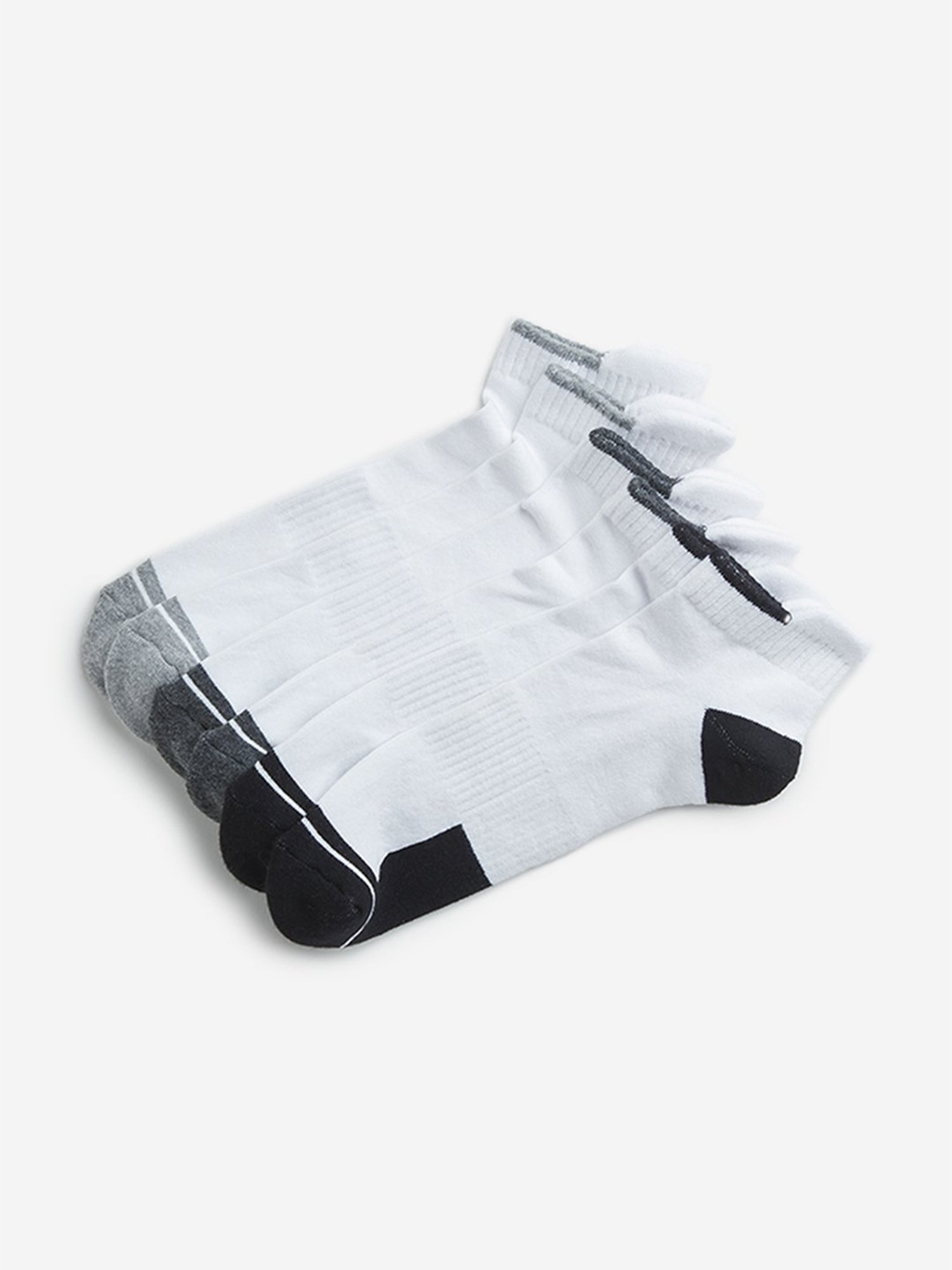 WES Lounge by Westside White Ankle Length Cotton Blend Socks- Pack of 3