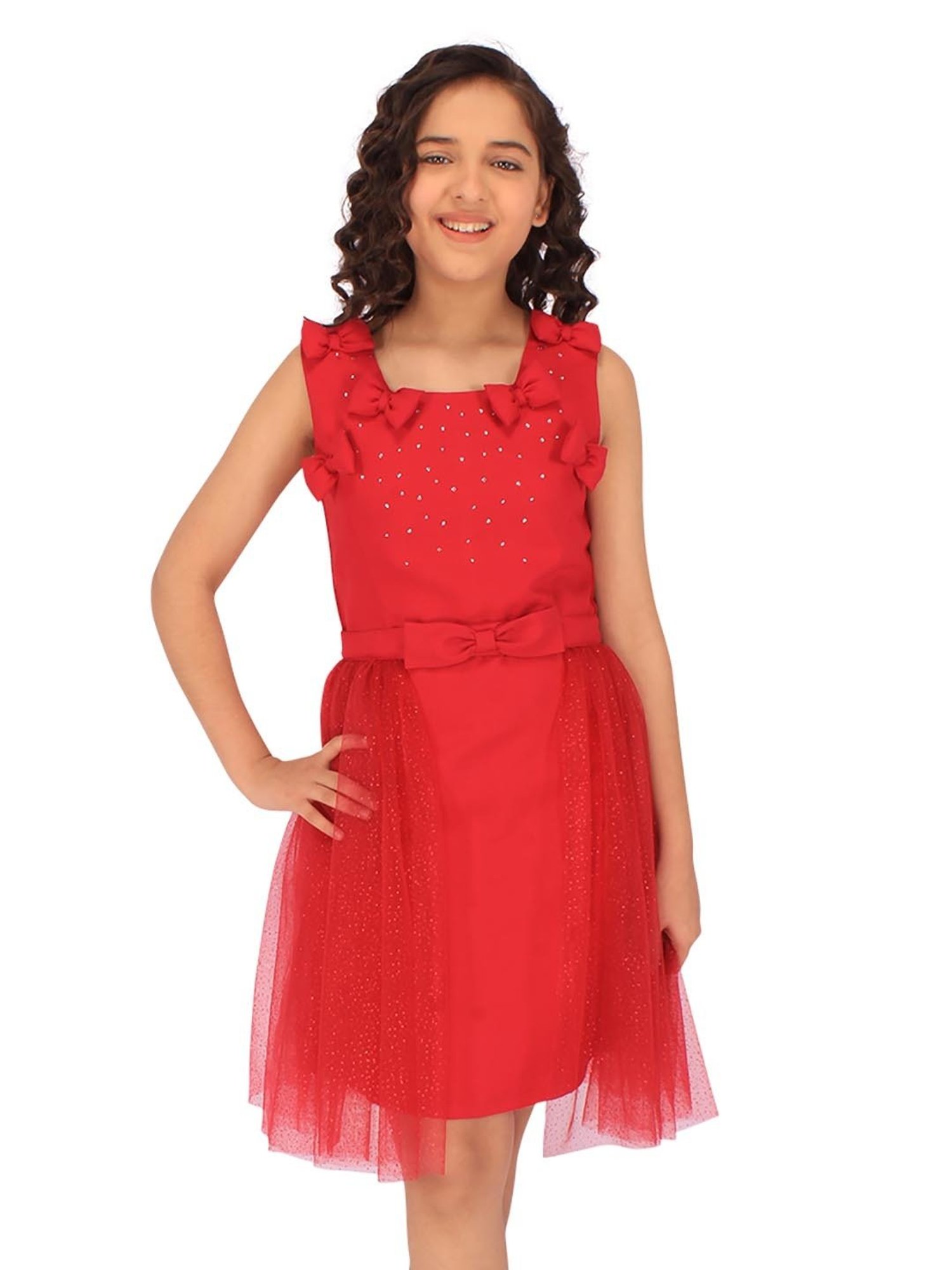 Cutecumber Kids Maroon Embellished Dress