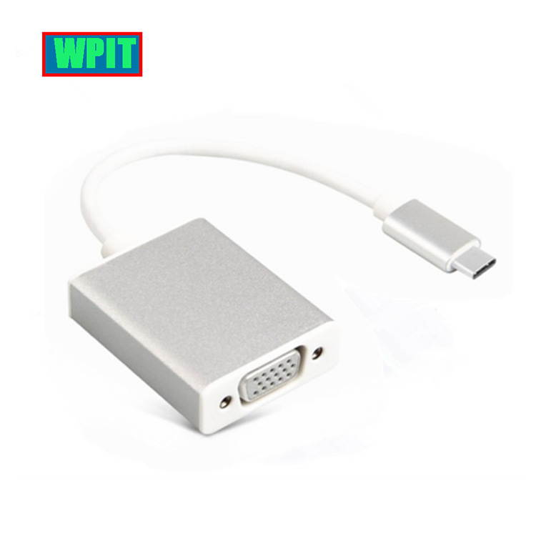 Type-C TO VGA Adapter Hub, USB 3.1 Type C (USB-C) to VGA Adapter With Aluminium Case for MacBook iMac Chromebook Dell HP and more