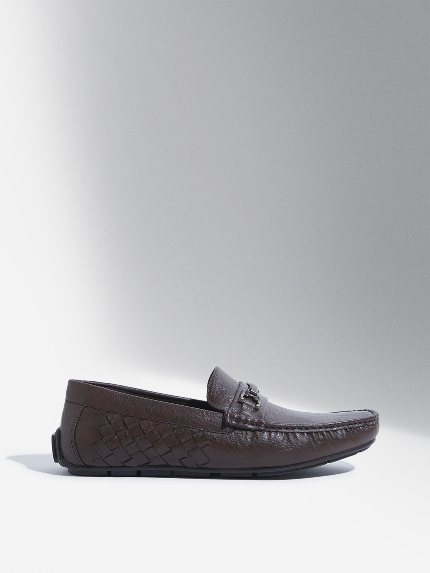 SOLEPLAY by Westside Dark Brown Woven-Textured Loafers