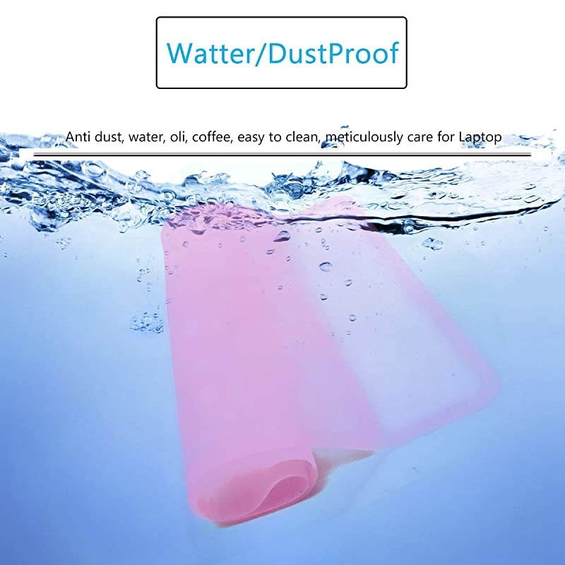 x 5.51" Universal Keyboard Cover Skin Design for Standard Size PC Computer Desktop Keyboards, Clear Waterproof Anti-Dust Silicone-Pink