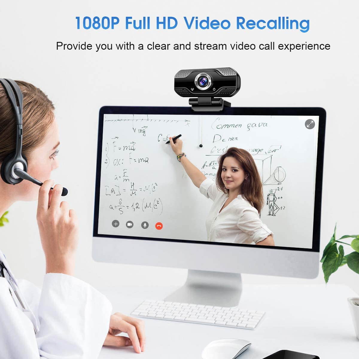 CUUWE Webcam with Microphone,1080P HD Webcam USB 2.0 Computer Cameras with Privacy Shutter & Webcam, Plug and Play,Webcam for Laptop, Desktop, Live Streaming, Conference, Online Classes, Video Chat