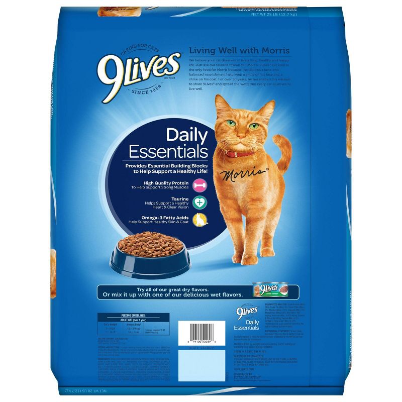 9Lives Daily Essentials Adult Salmon Chicken and Beef Dry Cat Food - 28lbs