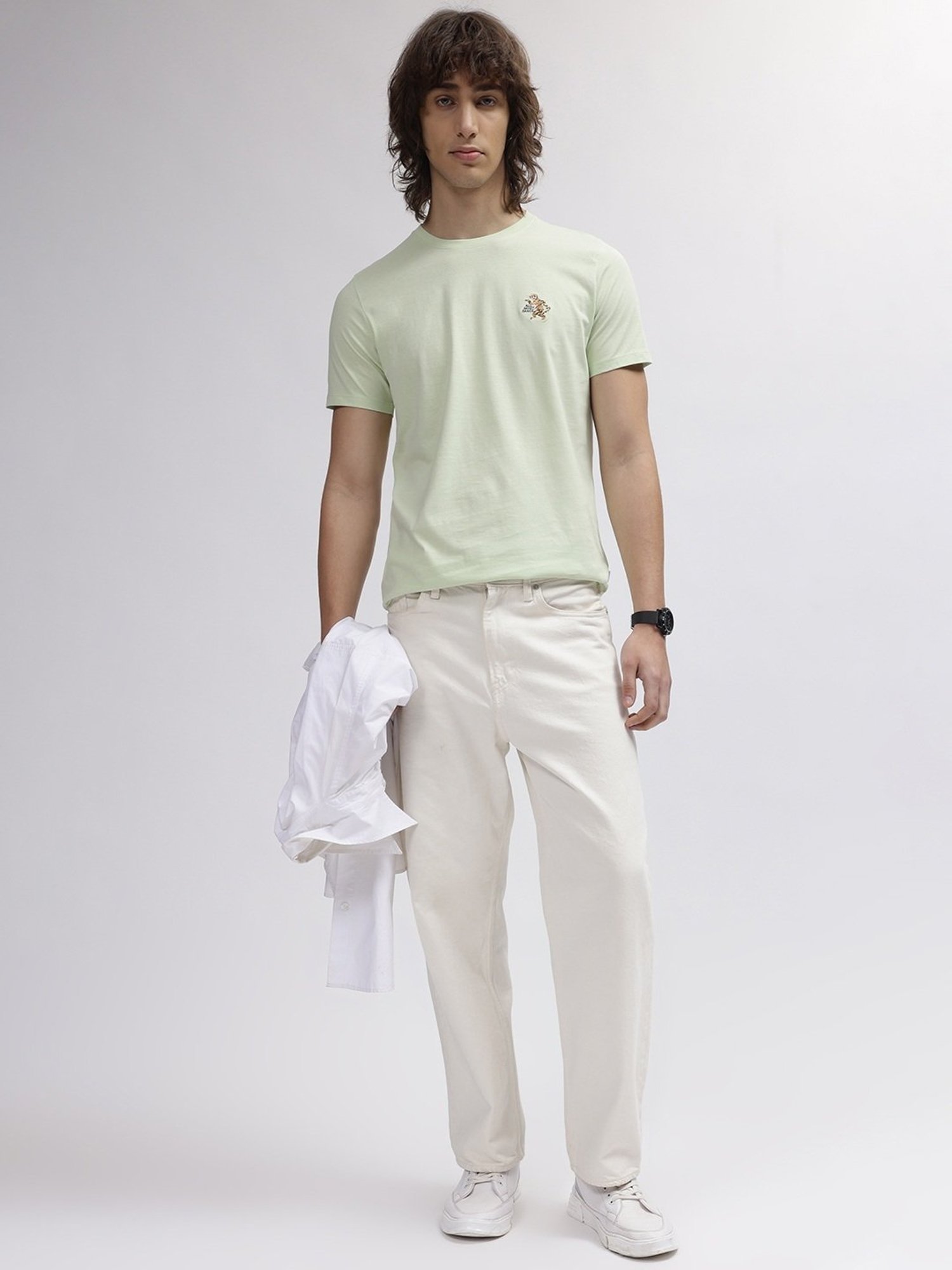 Lindbergh Green Cotton Regular Fit T-Shirt