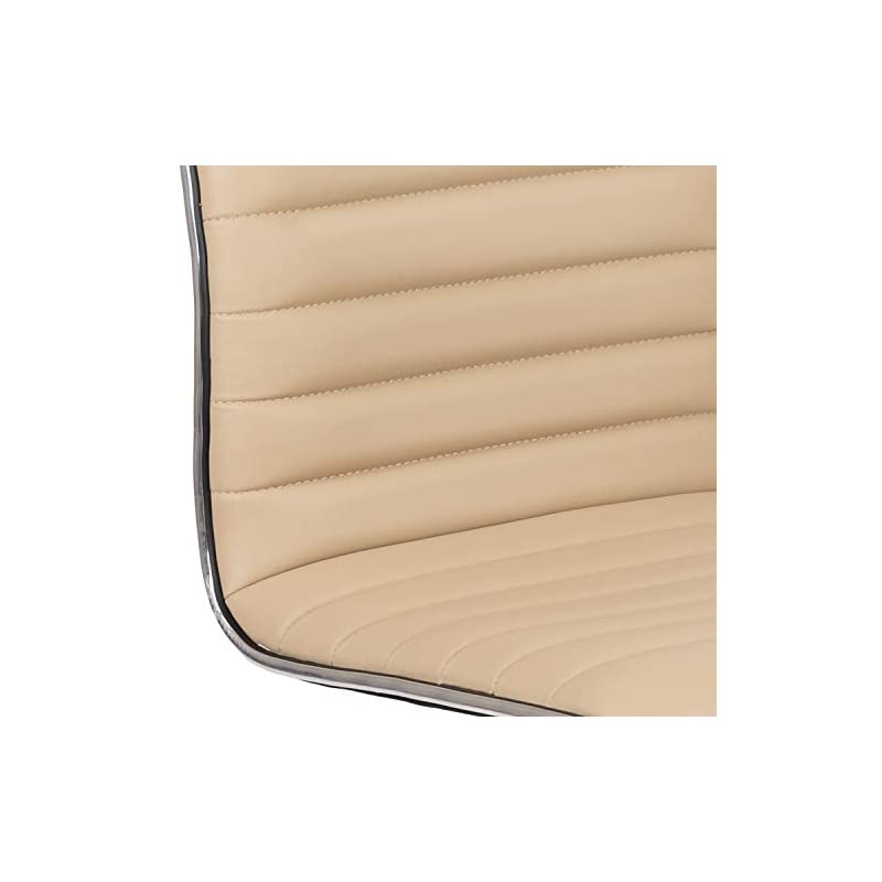 Low Back Designer Armless Tan Ribbed Swivel Task Office Chair