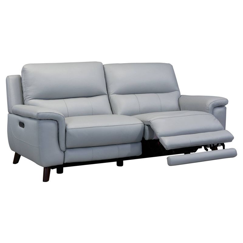 Lizette Contemporary Leather Power Recliner Sofa with USB Gray - Armen Living