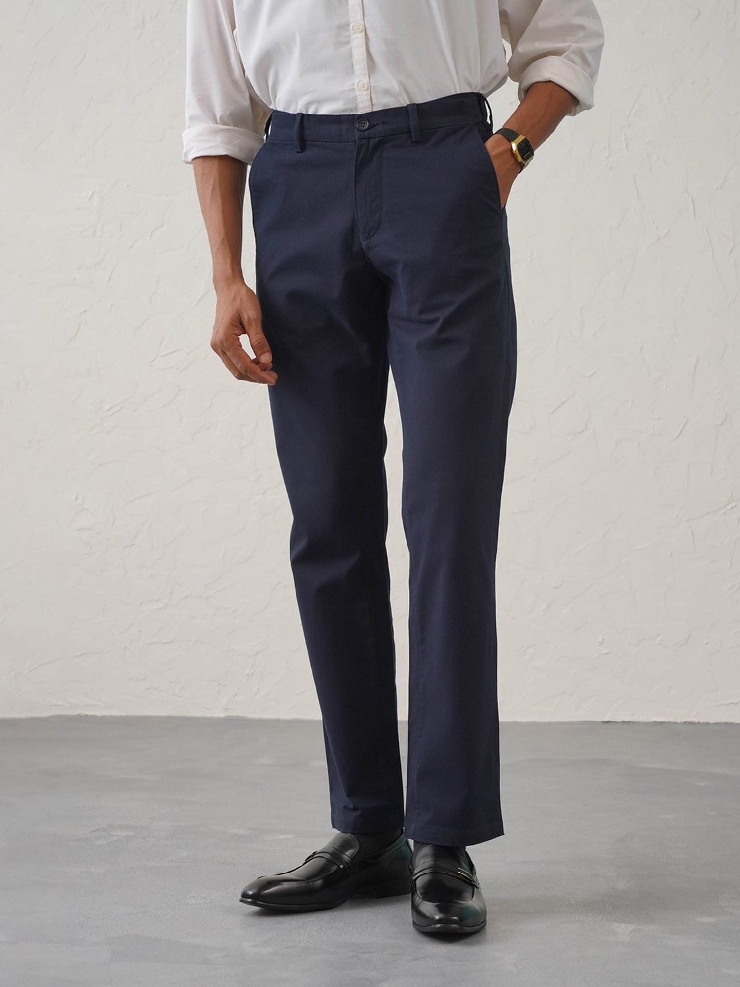 MinusOne Navy Slim Fit Chinos