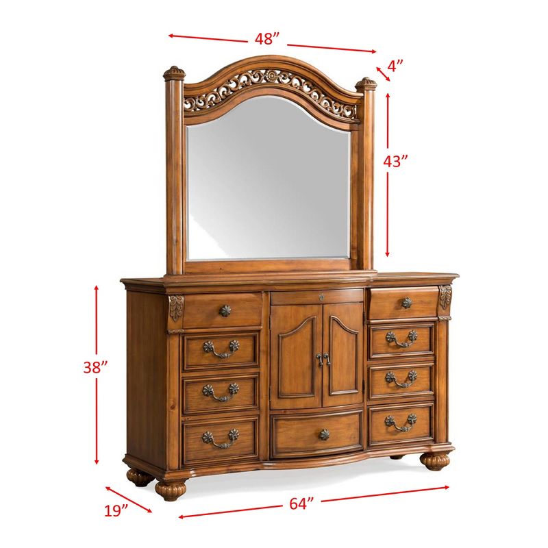 5pc King Barrow Poster Bedroom Set Oak - Picket House Furnishings