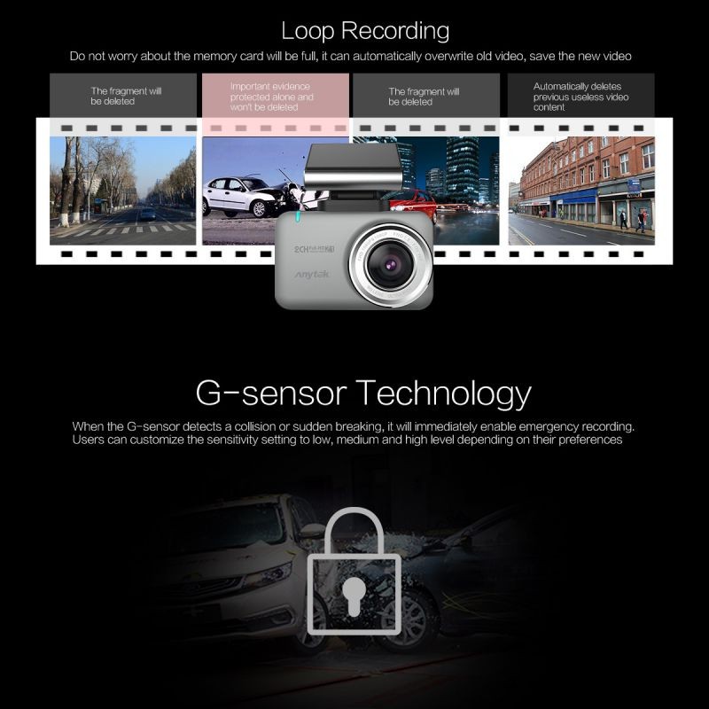 Z1 1080p HD Car DVR Camera 2.35 inch Touch Screen Dual Lens Dash Cam