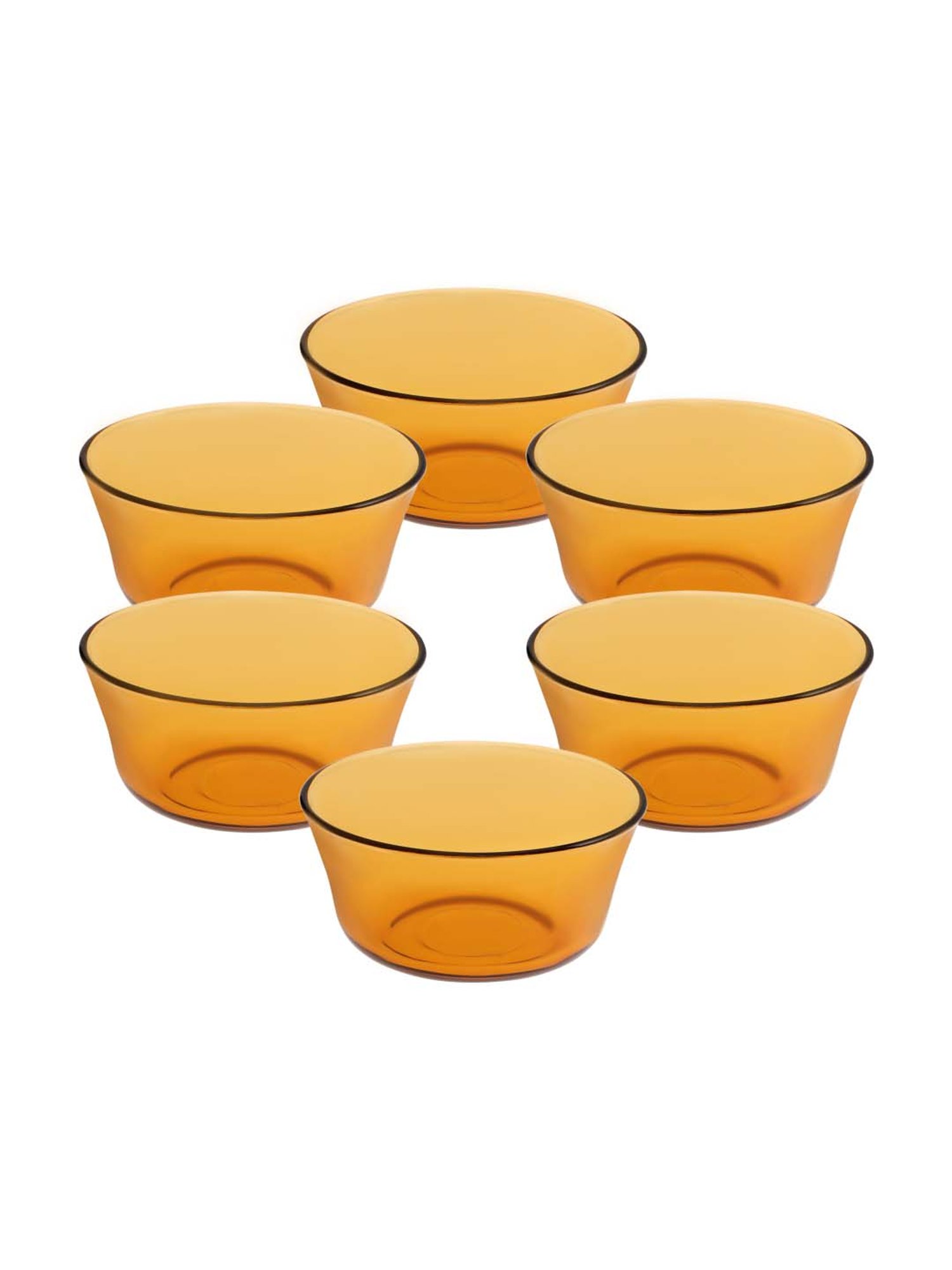 Duralex 'Lys' Orange Glass 10.5 cm Table Serving Bowl (0.25 L) - Set of 6
