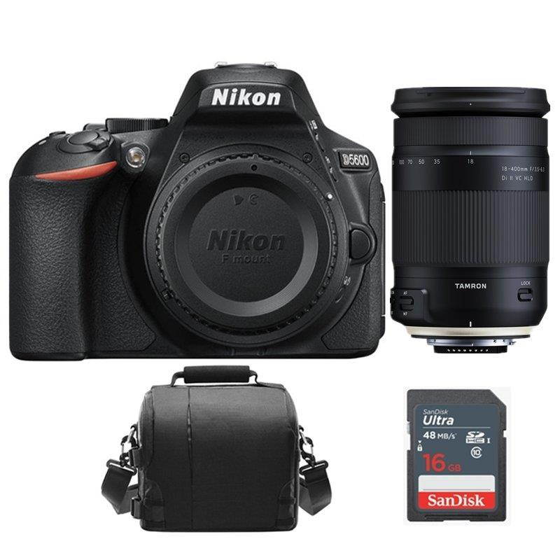 NIKON D5600 + TAMRON 18-400mm F3.5-6.3 Di II VC HLD + Camera Bag + 16GB SD card