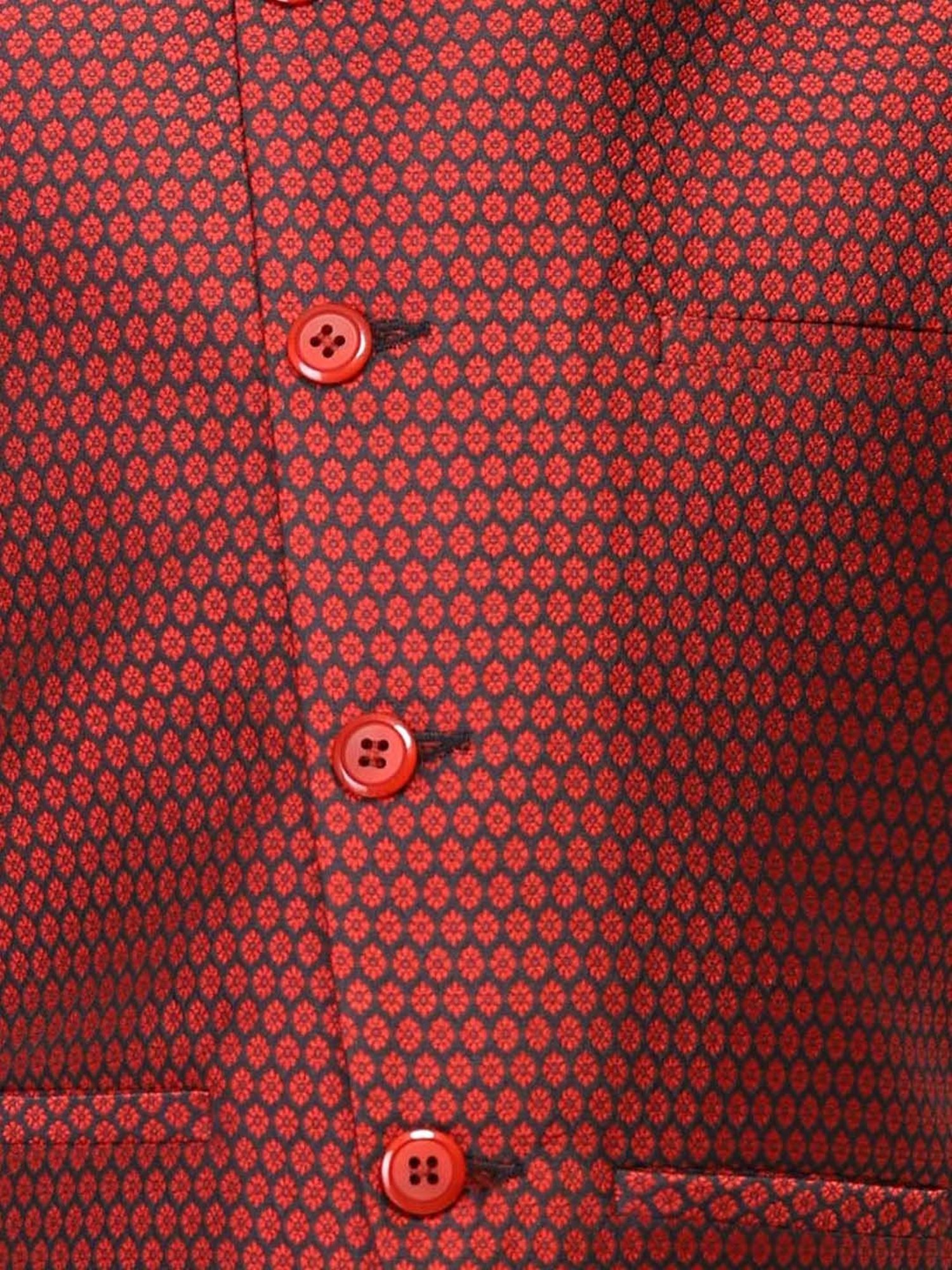 TABARD Kids Maroon Printed Nehru Jacket