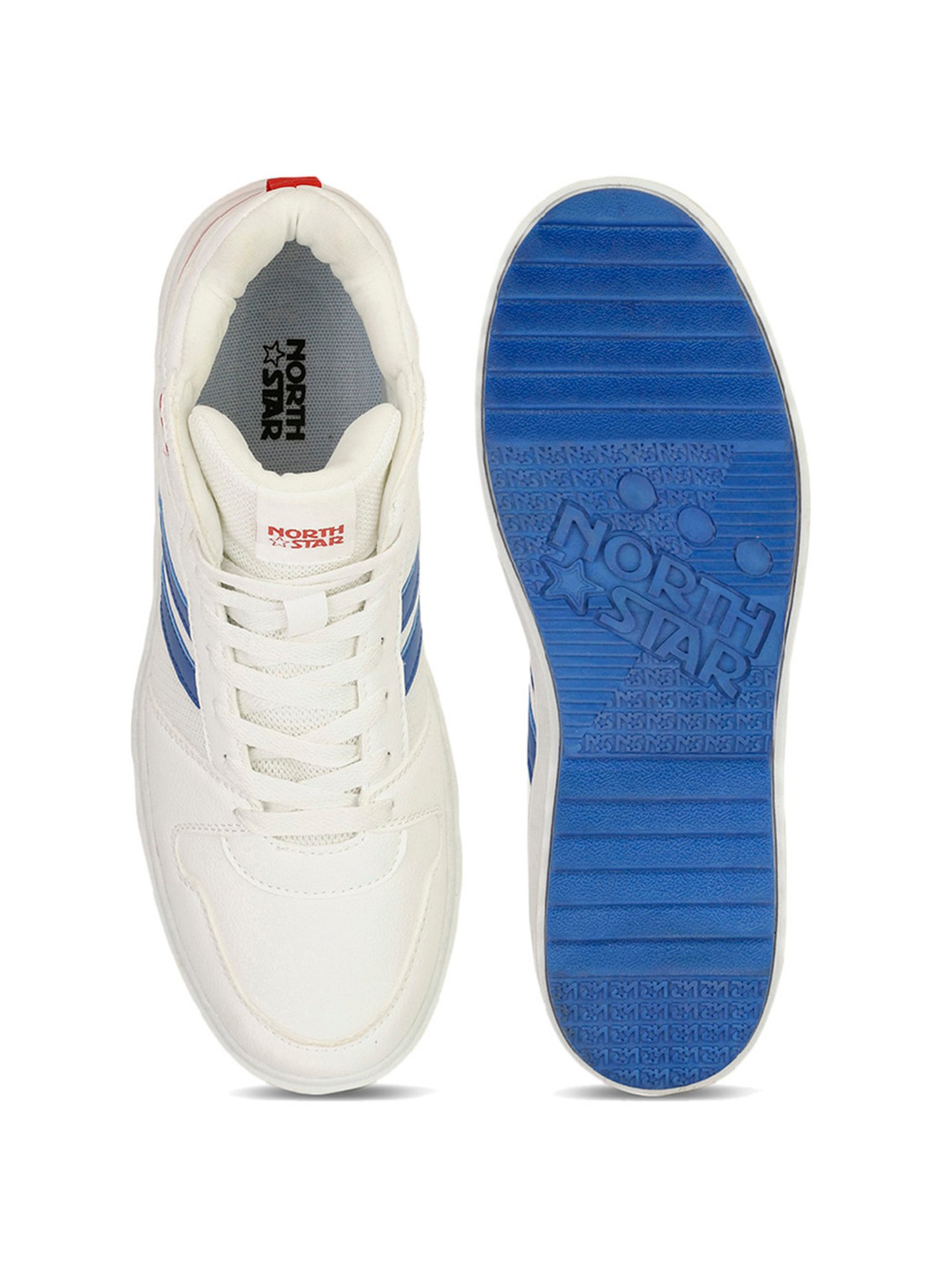 North Star by Bata Men's White Ankle High Sneakers