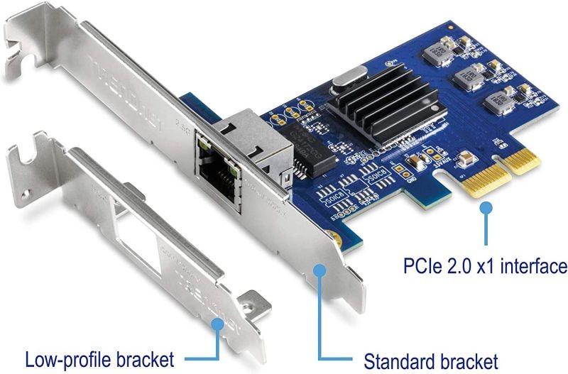 TRENDnet 2.5Gase-T PCIe Network Adapter, Standard and Low-Profile Brackets Included, Windows, Server, Linux and Vmware Esxi 6.X, 5.X, TEG-25GECTX