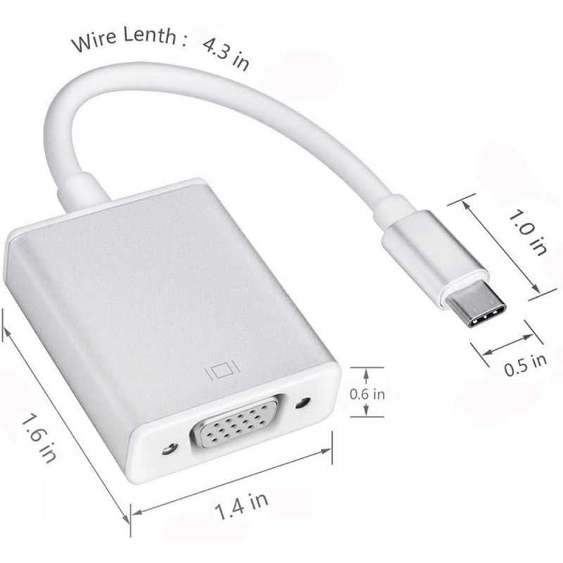 USB-C to VGA Adapter, Bincolo USB 3.1 Type C (Thunderbolt 3) to VGA Converter Compatible with MacBook Pro, New MacBook, MacBook Air 2018, Dell XPS 13/15, Surface Book 2 and More