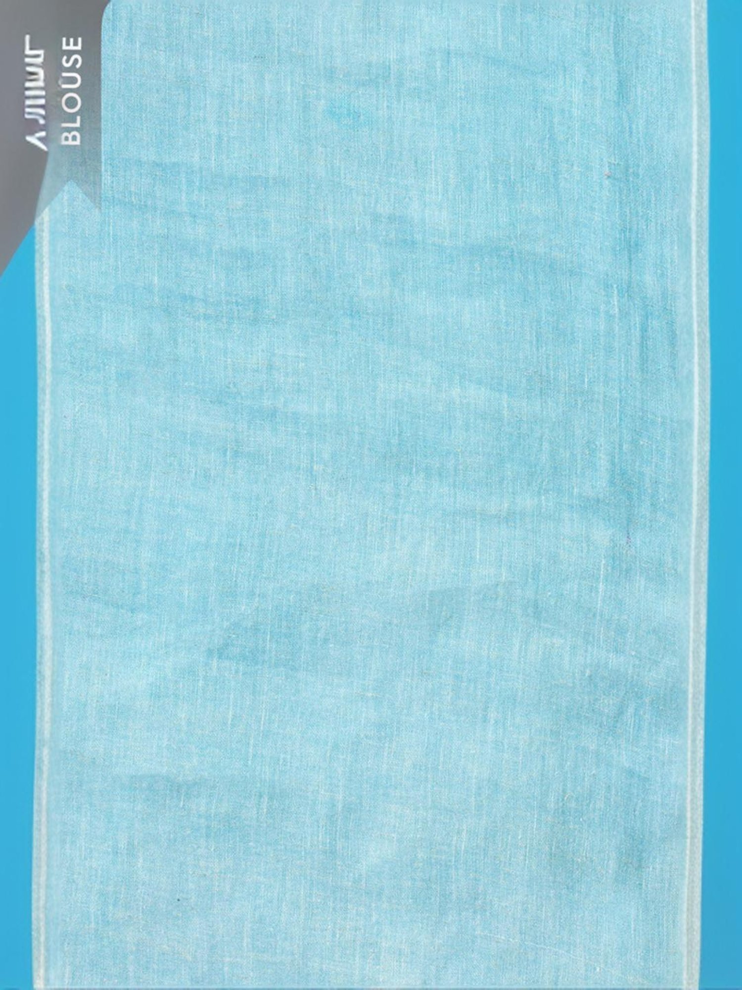 Taneira Blue Linen Printed Saree With Unstitched Blouse