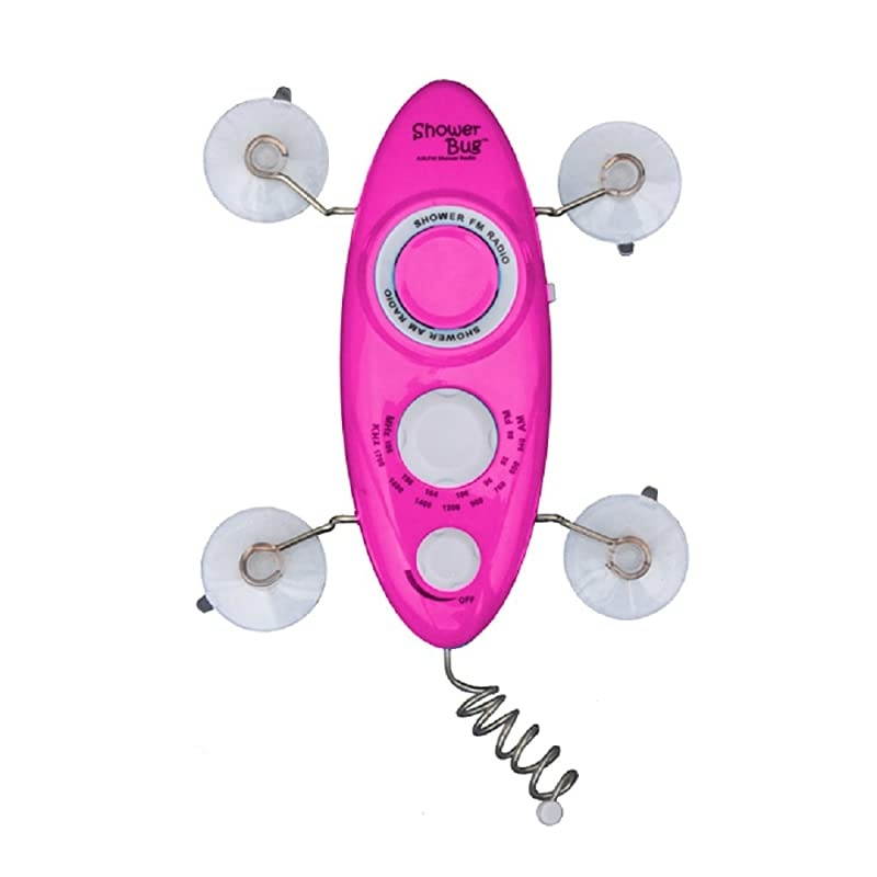 Bug 2 AM/FM Shower Radio Hot Pink