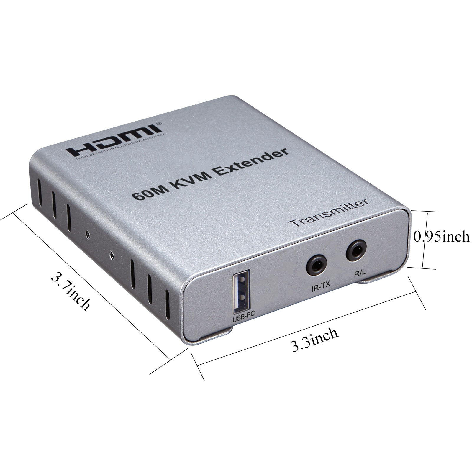 HDMI KVM Extender 1080P with Audio Over Single CAT6 Cable Up to 60m (196 feet) Support USB Keyboard Mouse and IR Control