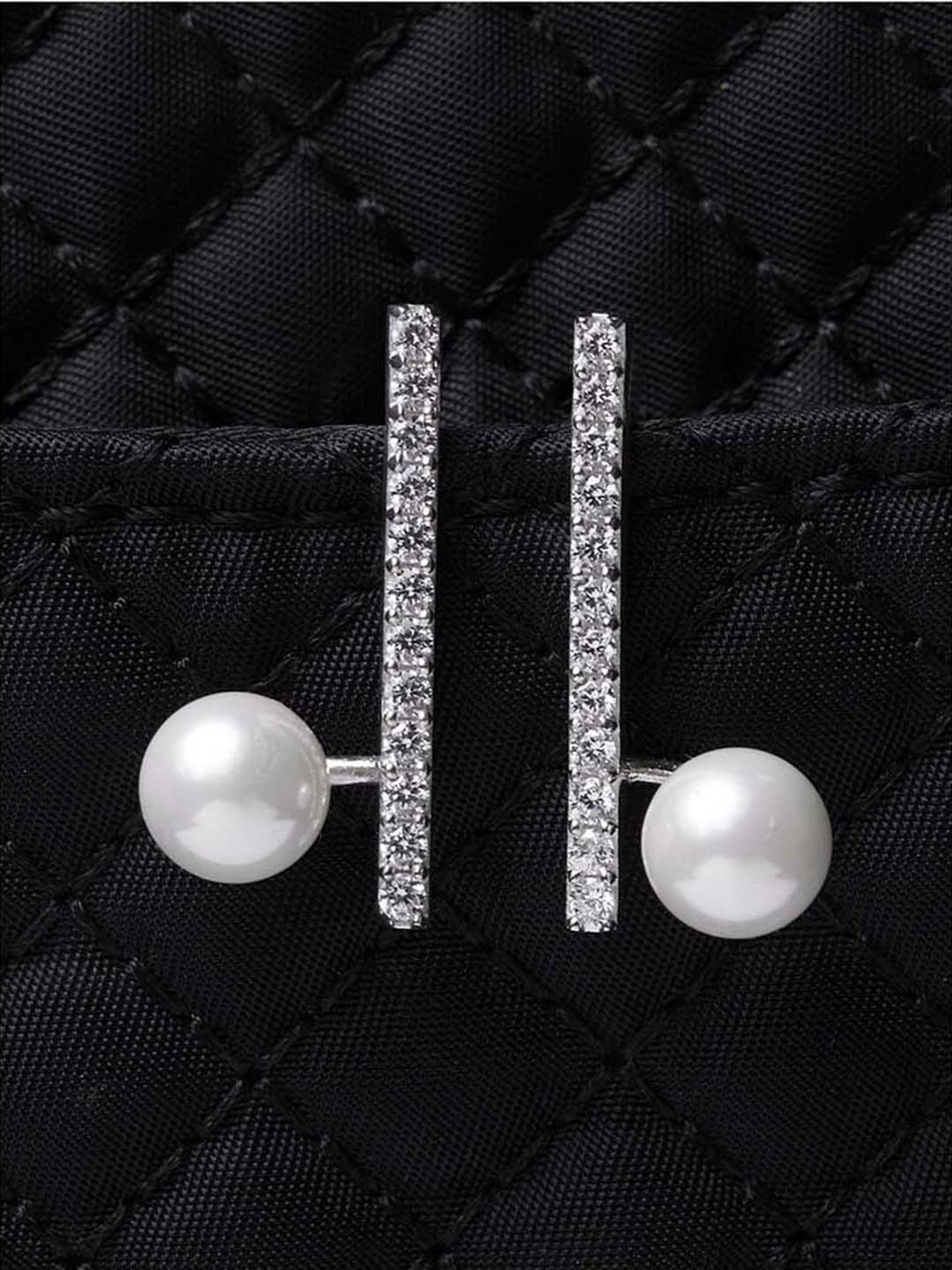 Clara 92.5 Sterling Silver Rhodium-Plated Swiss Zirconia Ichika Earrings