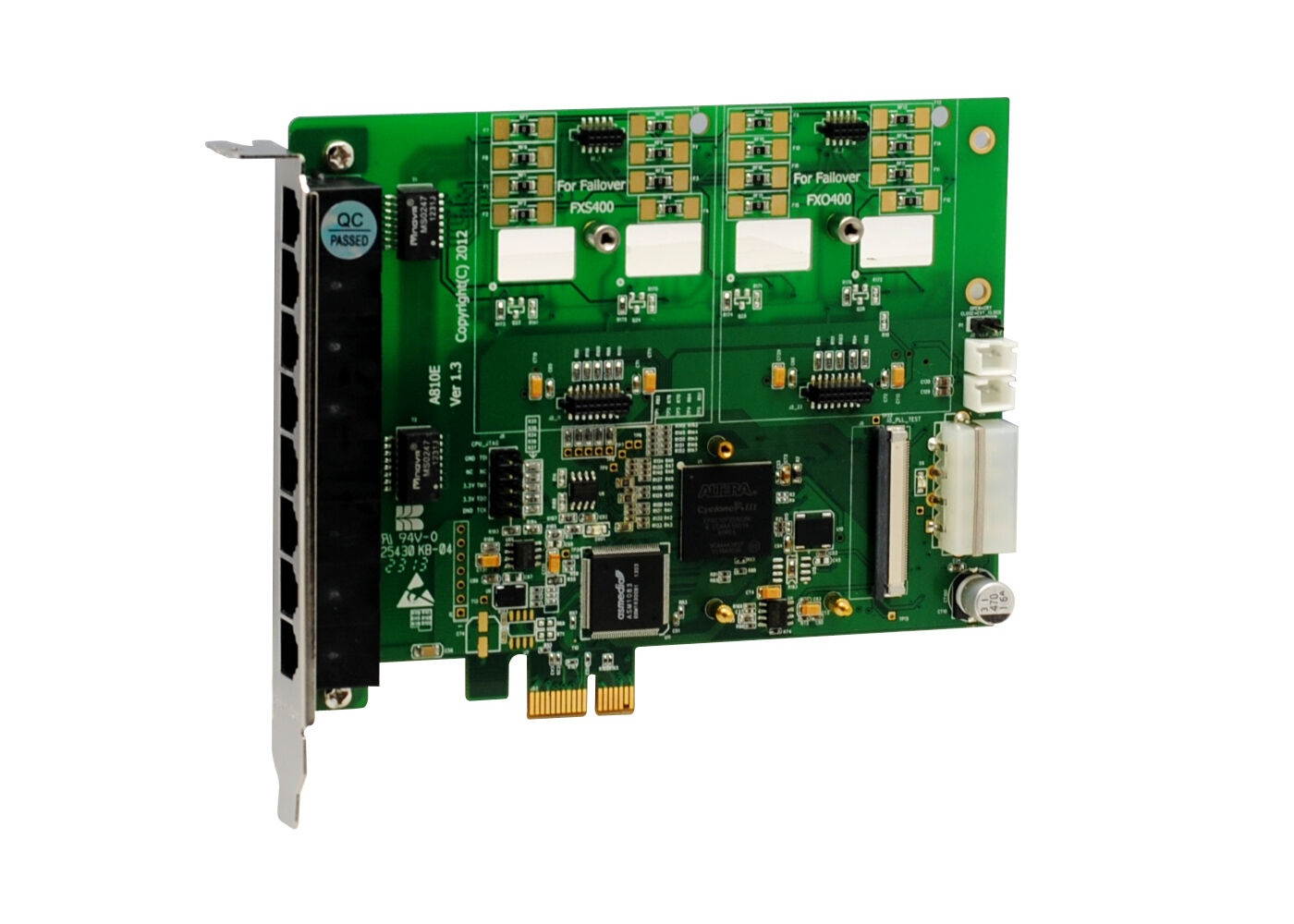 OpenVox A810E 8 Port Analog PCI-E card base board, No FXO FXS Modules