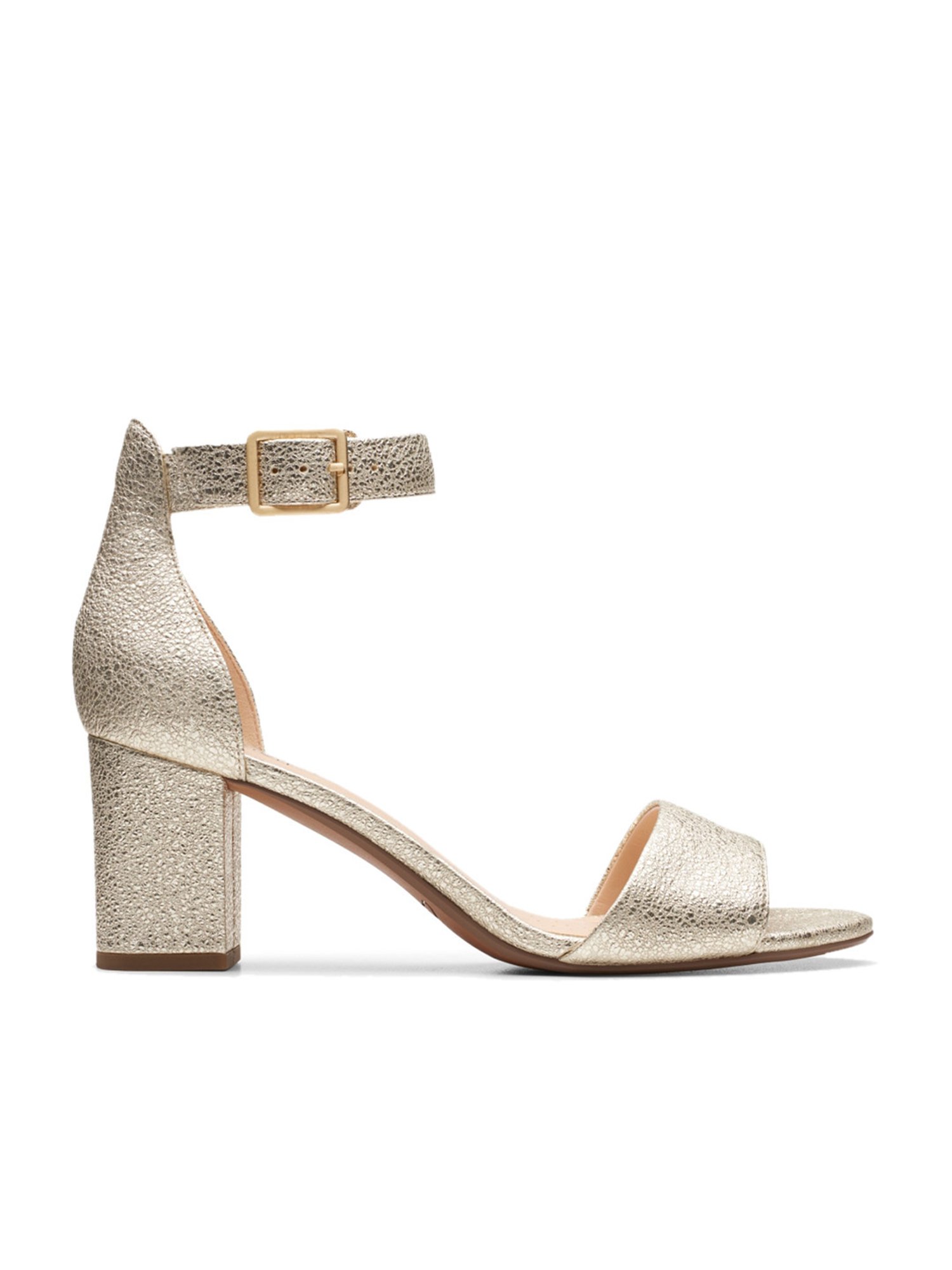 Clarks Women's Deva Mae Champagne Ankle Strap Sandals