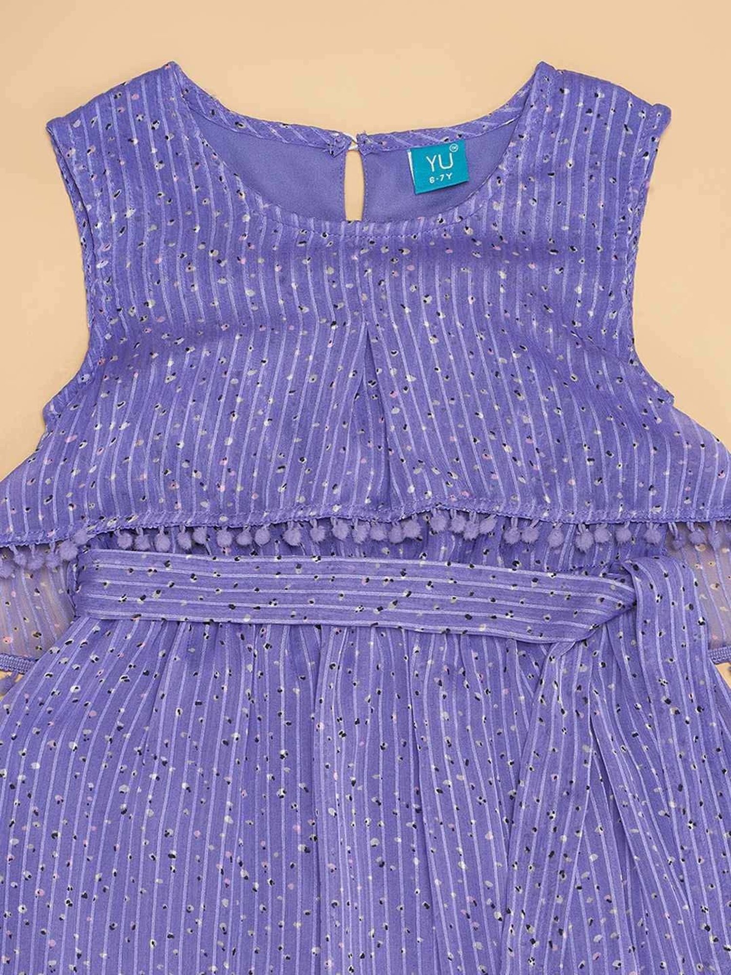 YU by Pantaloons Kids Lilac Striped Dress