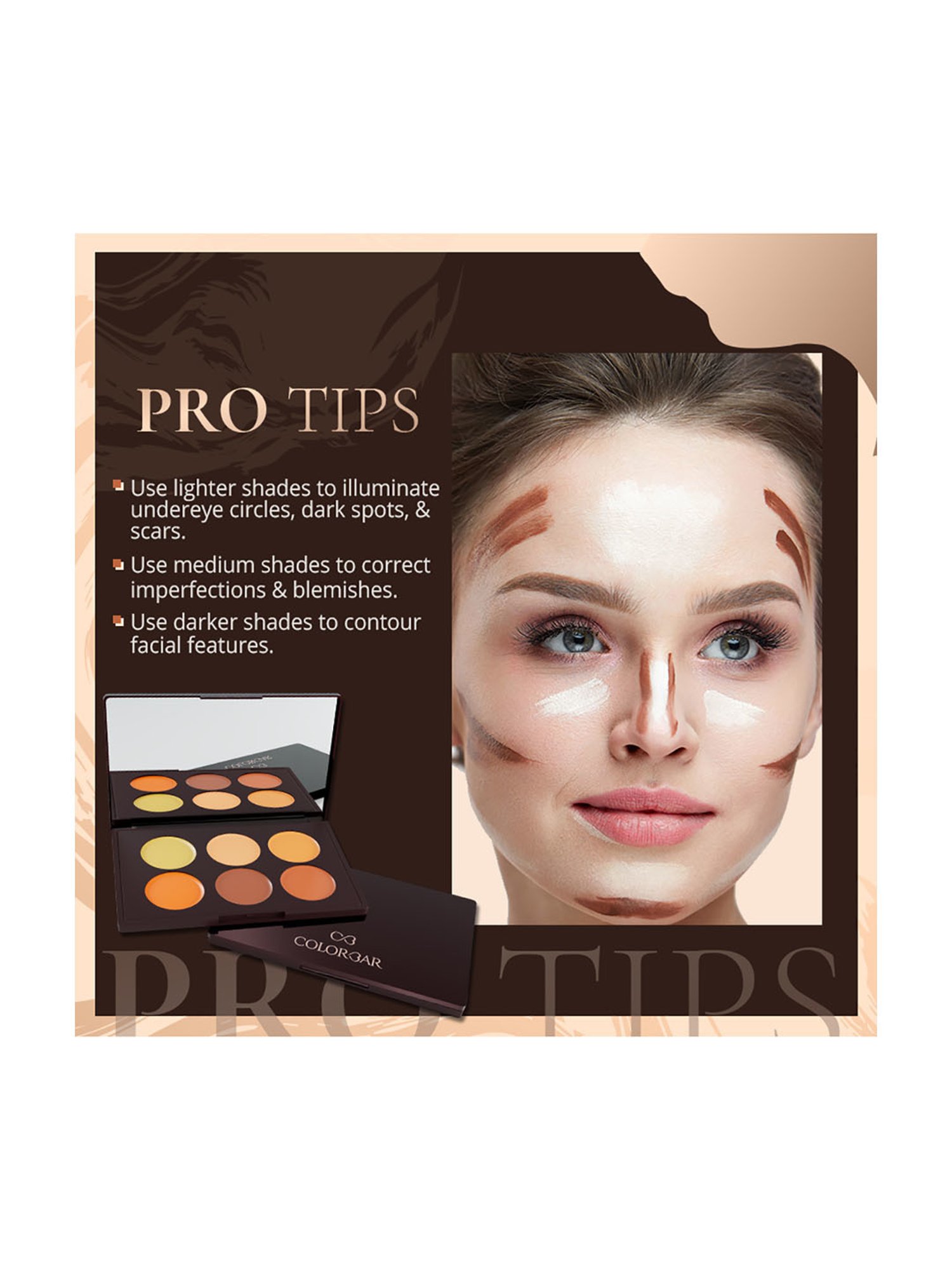 Colorbar 24Hrs Wear Concealer Palette Light Medium 001 - 9 gm