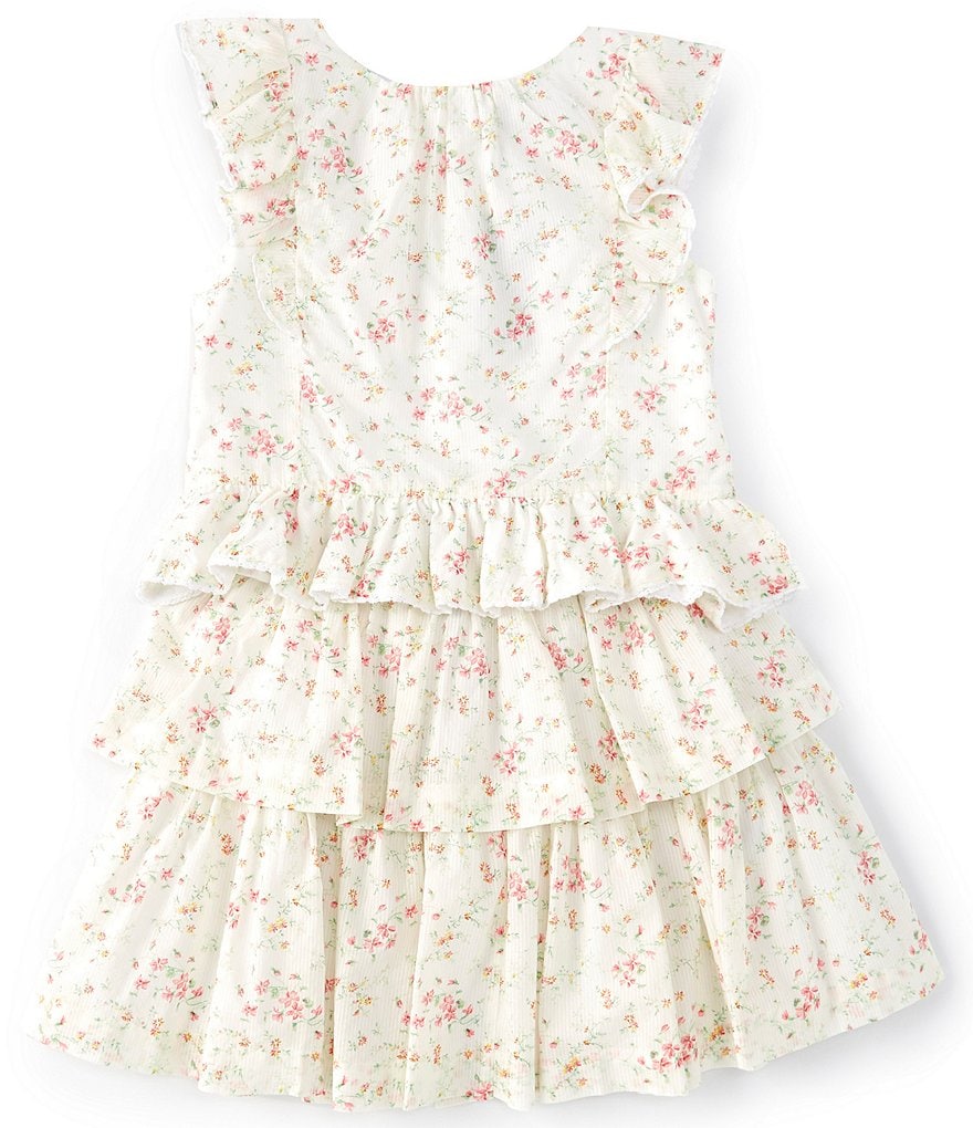 Polo Ralph Lauren Big Girls 7-16 Flutter-Sleeve Floral Peplum Top & Skirt Matching Set