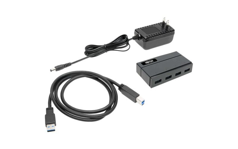 Tripp Lite USB 3.0 SuperSpeed Hub 4-Port for Data and USB Charging - USB-A, BC 1.2, 2.4A - USB Type B - External - 4 USB Port(s) - 4 USB 3.0 Port(s)