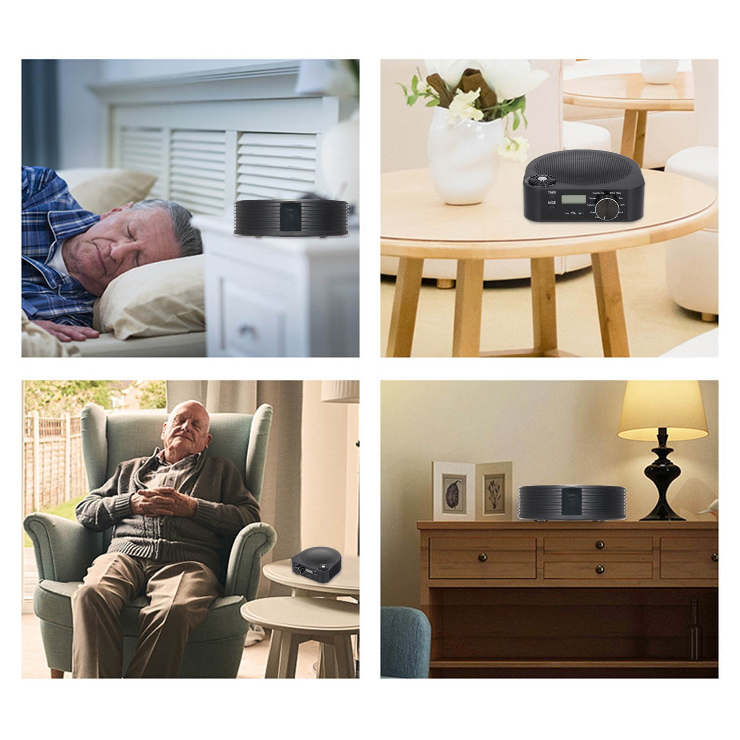 S1 Sleep Machine Sound+Sleep USB Charging Sleeping Timer Night Display Sound Technologies Soothing Sound Spa Relaxation Retro Therapy