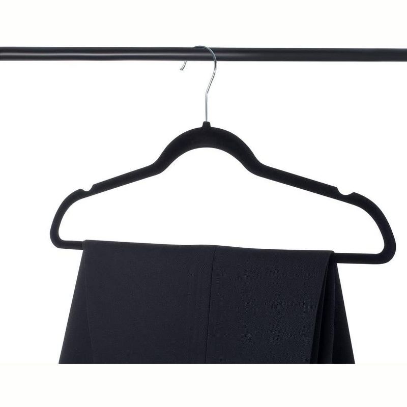 Homeitusa 50 Pack Black Velvet Cloth Hangers - Black