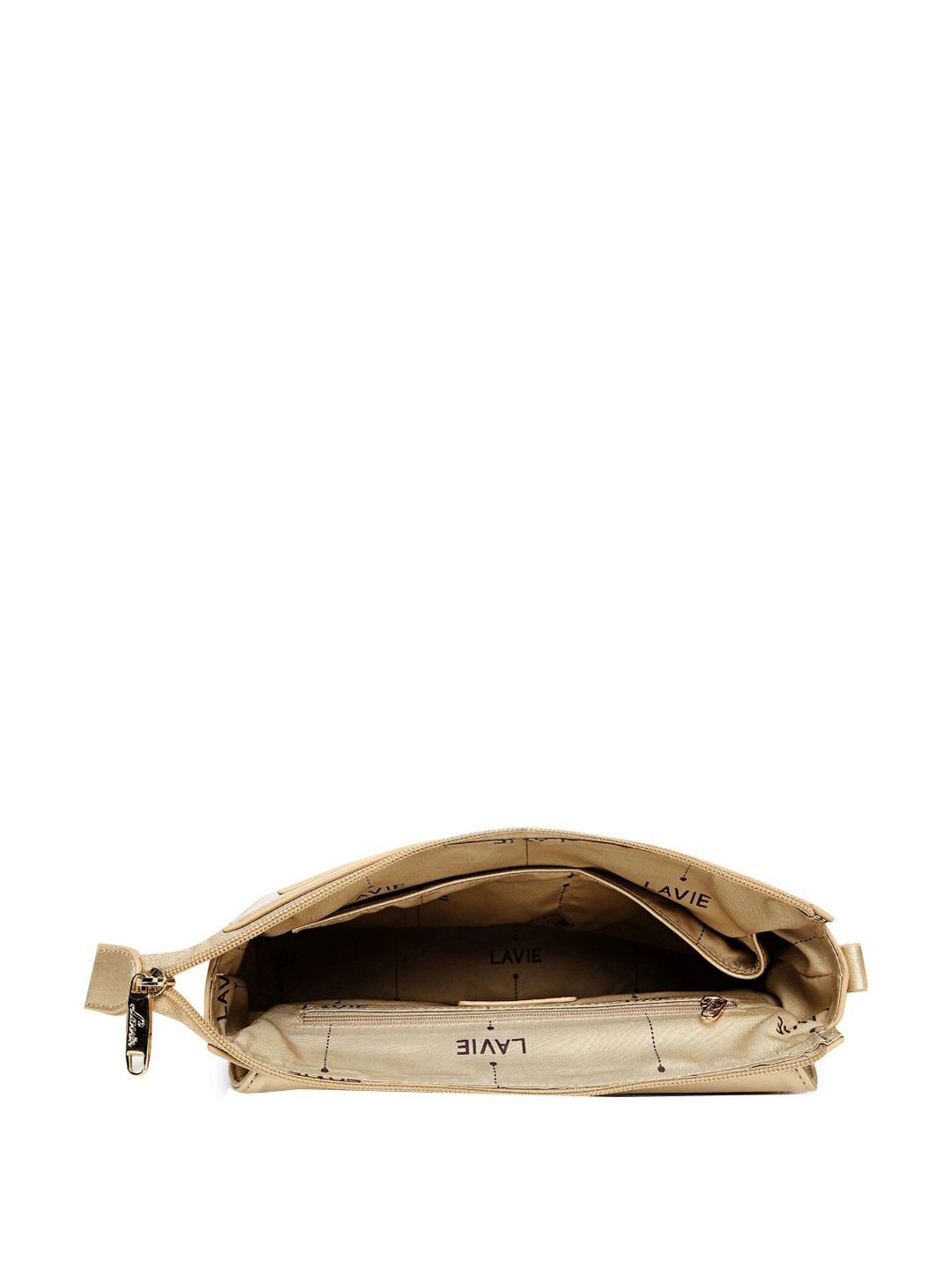 Lavie Golden Small Textured Sling Handbag