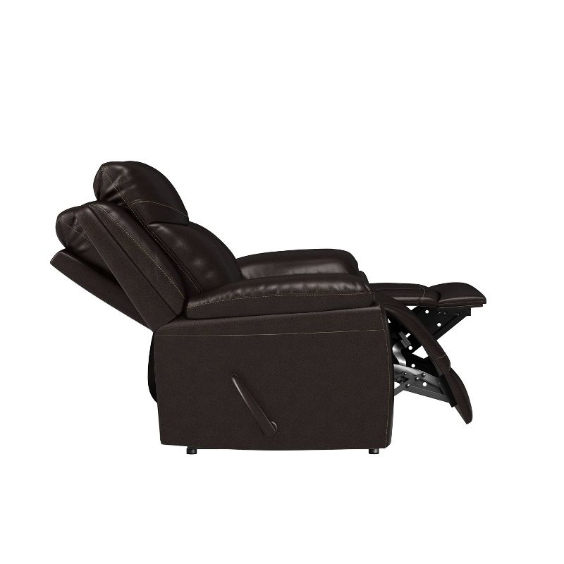 Aaron 2 Seat Wall Hugger Recliner Loveseat Renu Leather Coffee Brown - ProLounger