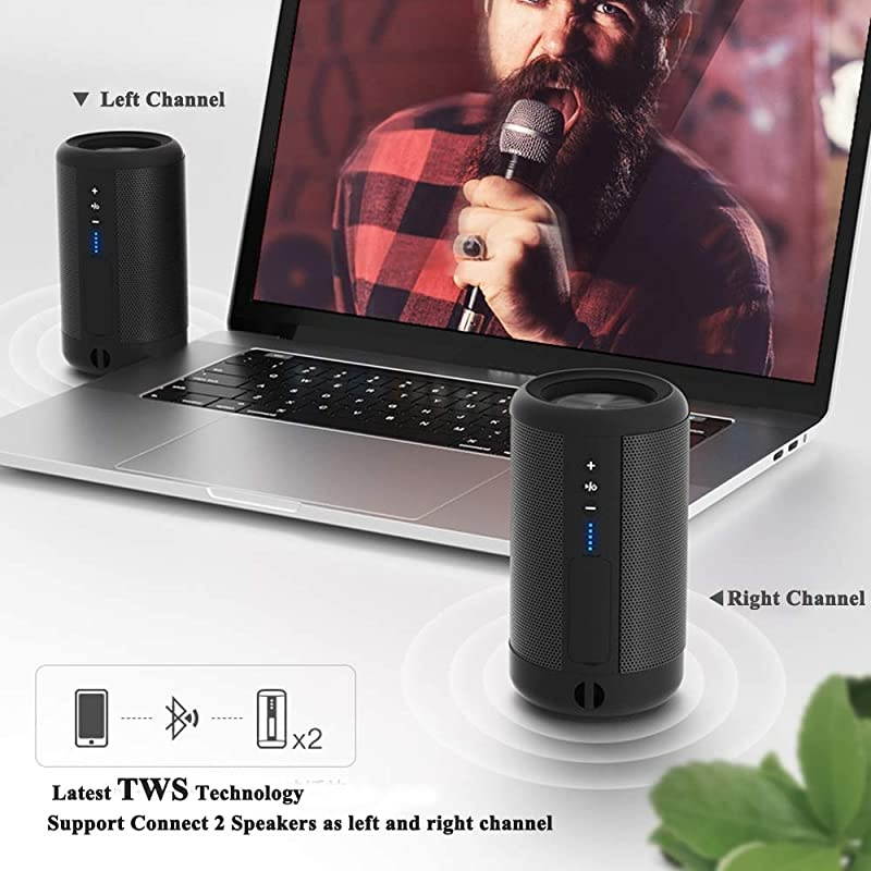 Portable Bluetooth Speaker IP65 Waterproof Powerbank Bluetooth Wireless Speaker Mini Stereo Bass Speaker Black