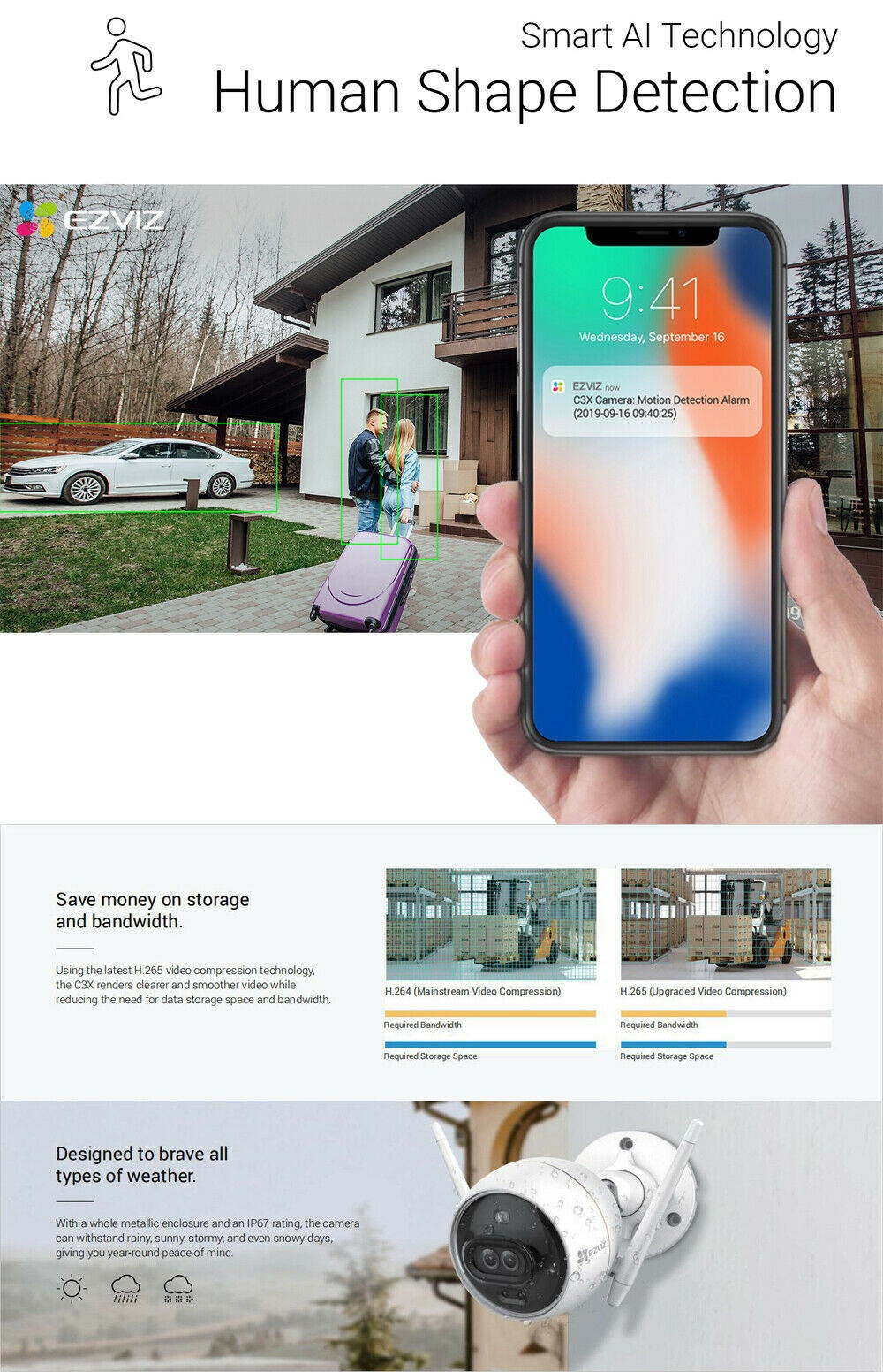 Wireless WiFi Video Doorbell Phone Door Ring Intercom Camera PIR Motion Detect